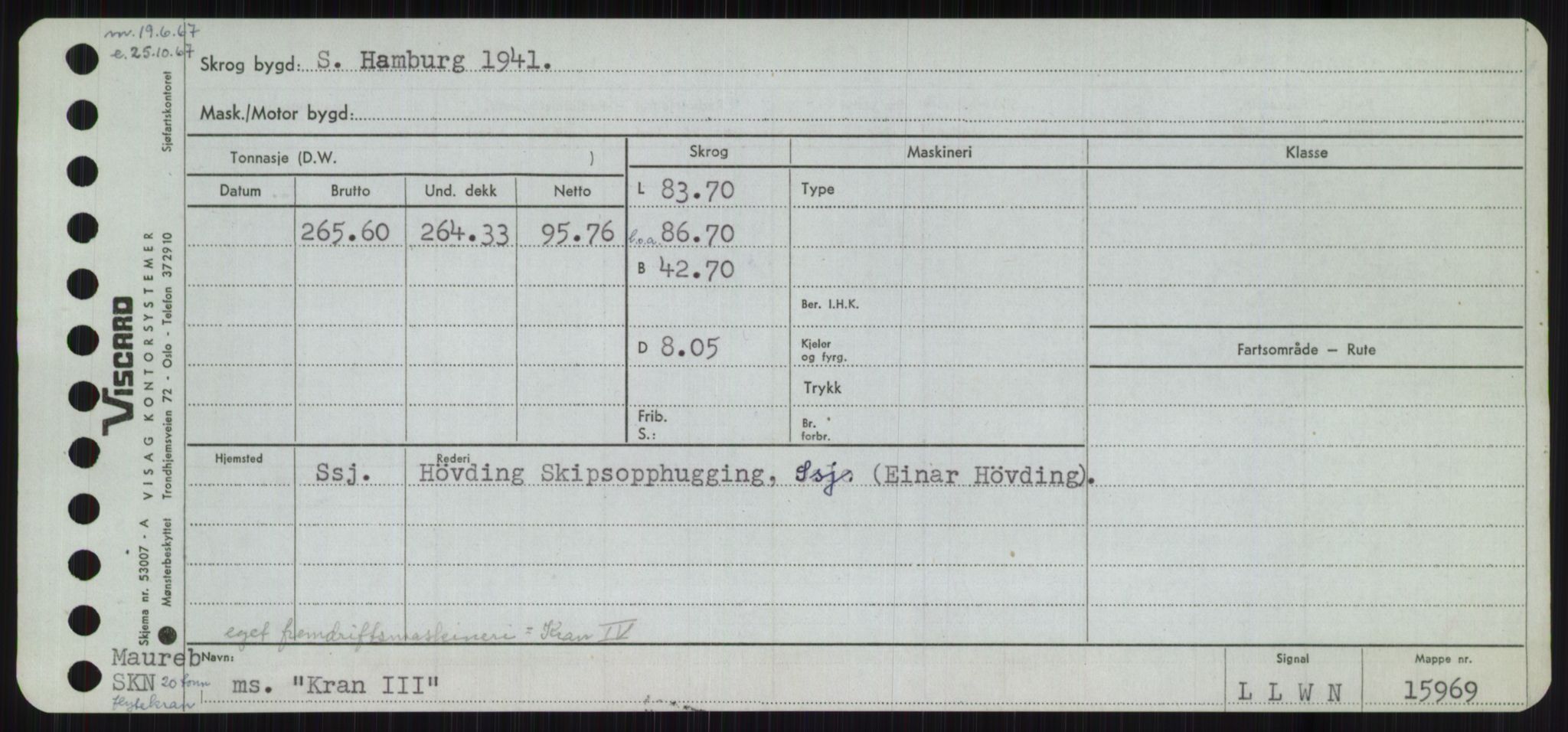 Sjøfartsdirektoratet med forløpere, Skipsmålingen, RA/S-1627/H/Ha/L0003/0002: Fartøy, Hilm-Mar / Fartøy, Kom-Mar, p. 55