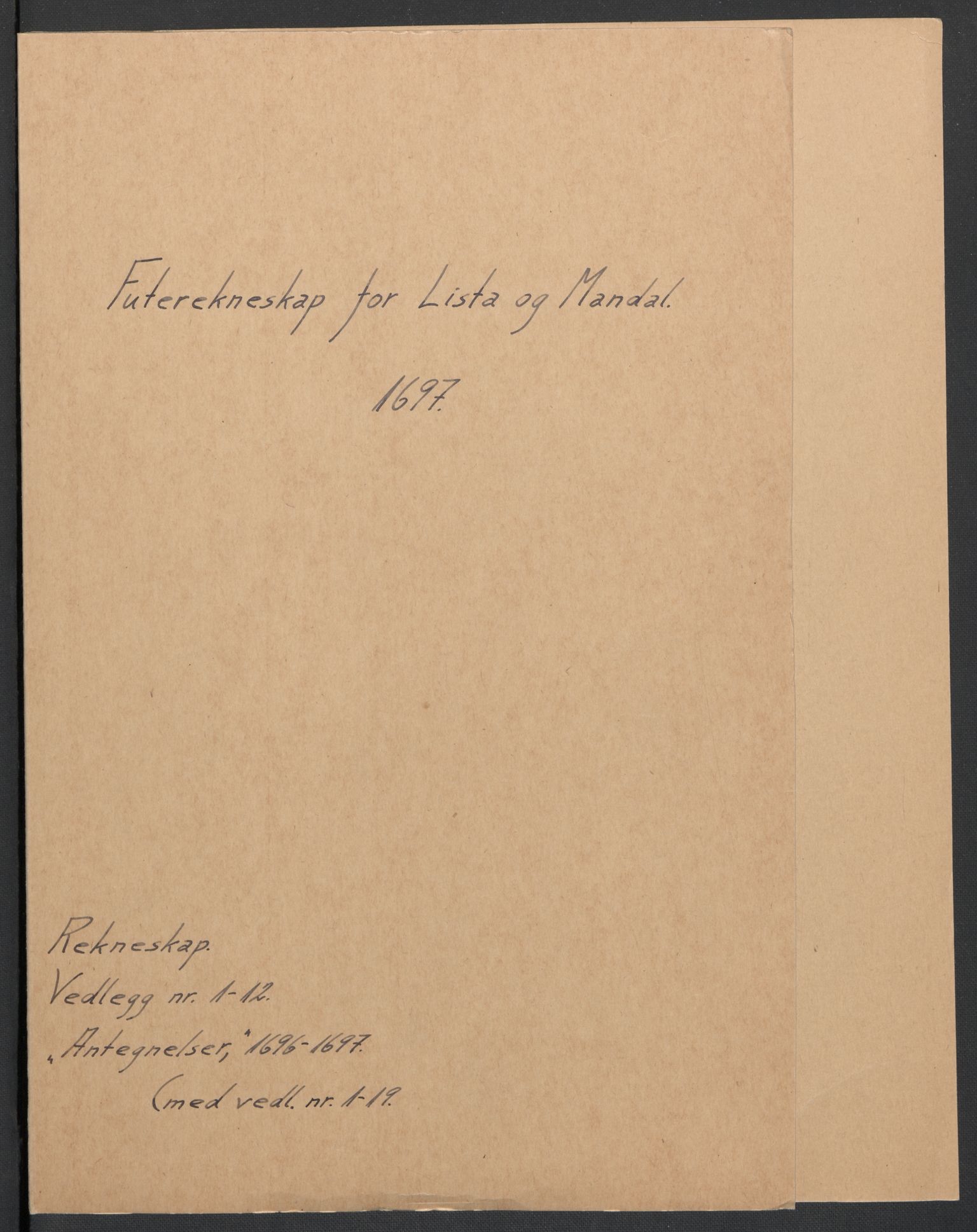 Rentekammeret inntil 1814, Reviderte regnskaper, Fogderegnskap, AV/RA-EA-4092/R43/L2546: Fogderegnskap Lista og Mandal, 1696-1697, p. 176