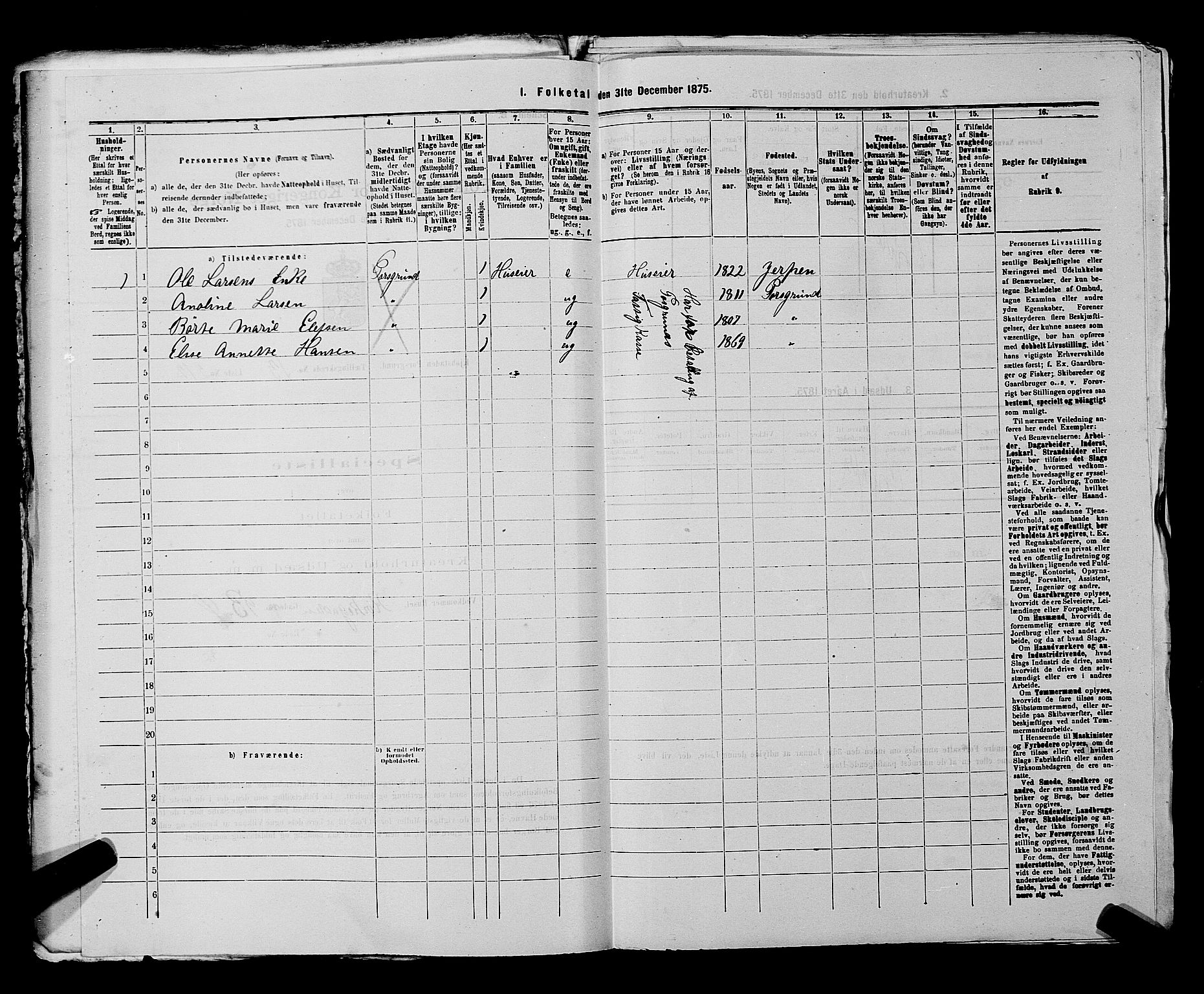 SAKO, 1875 census for 0805P Porsgrunn, 1875, p. 625