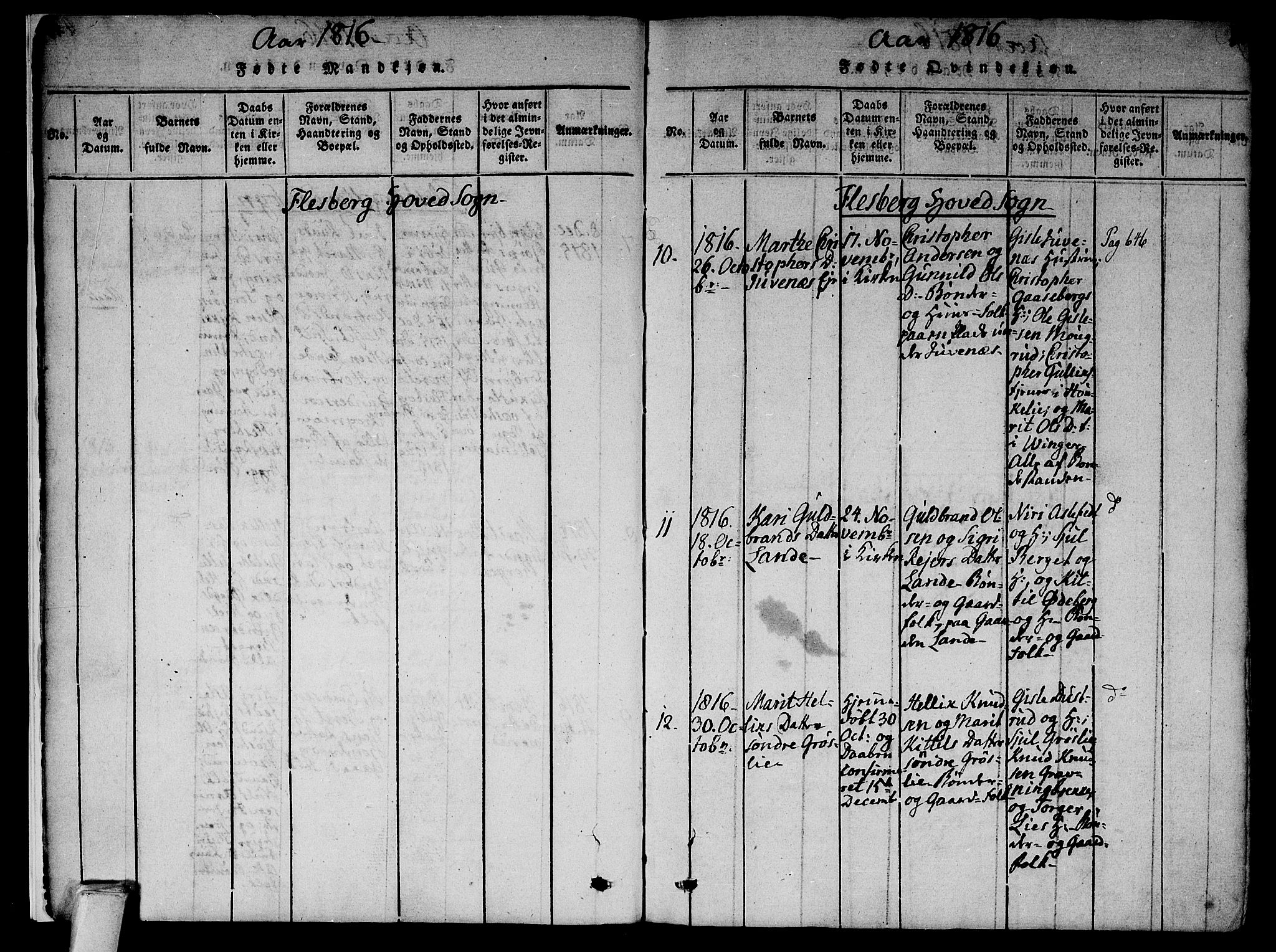 Flesberg kirkebøker, AV/SAKO-A-18/F/Fa/L0005: Parish register (official) no. I 5, 1816-1834, p. 7-8