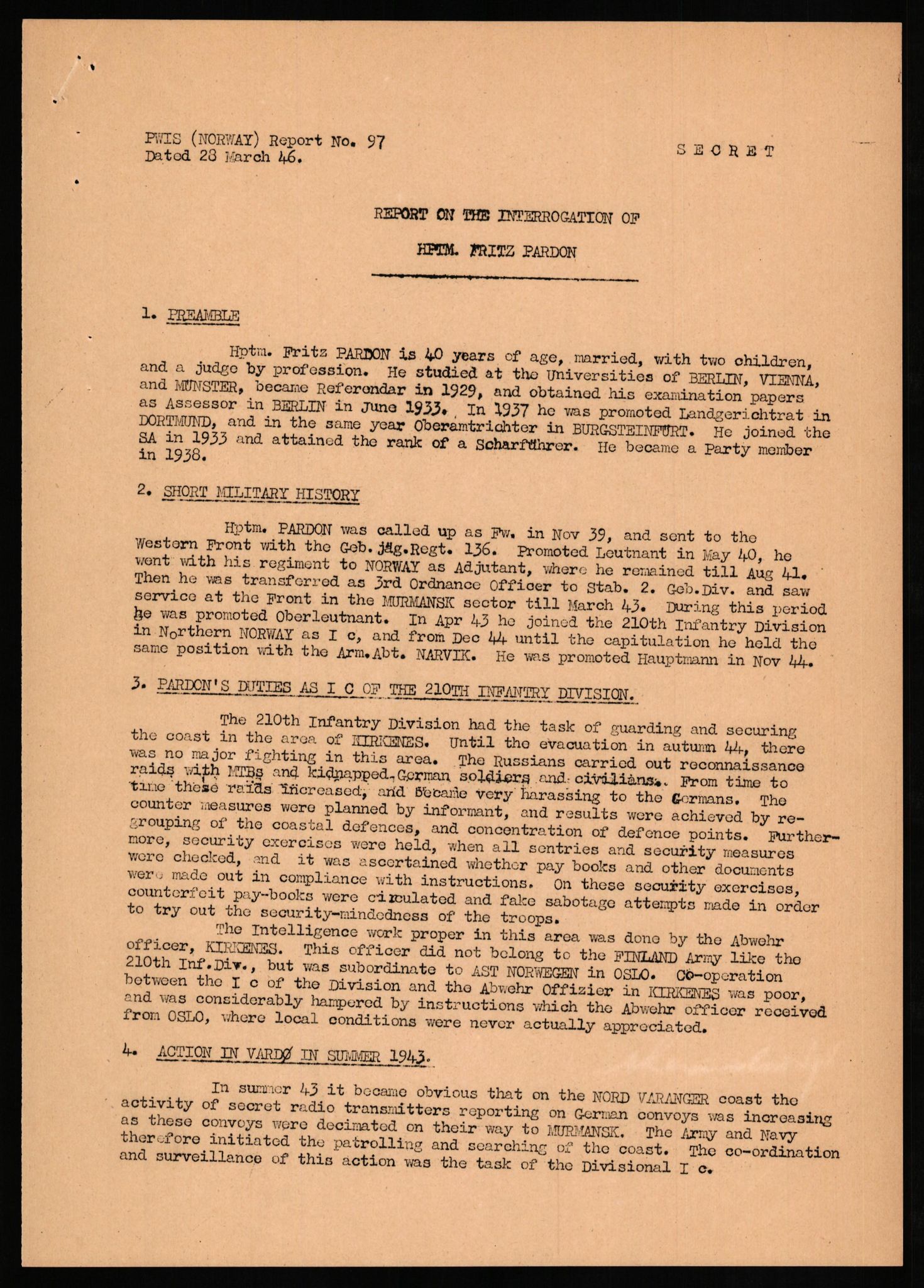 Forsvaret, Forsvarets overkommando II, AV/RA-RAFA-3915/D/Db/L0025: CI Questionaires. Tyske okkupasjonsstyrker i Norge. Tyskere., 1945-1946, p. 344