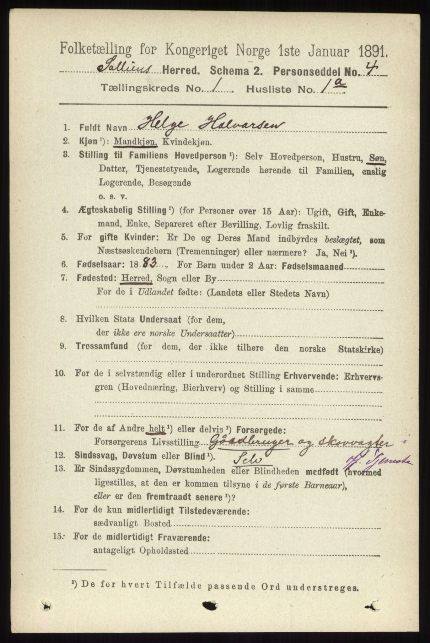 RA, 1891 census for 0431 Sollia, 1891, p. 96