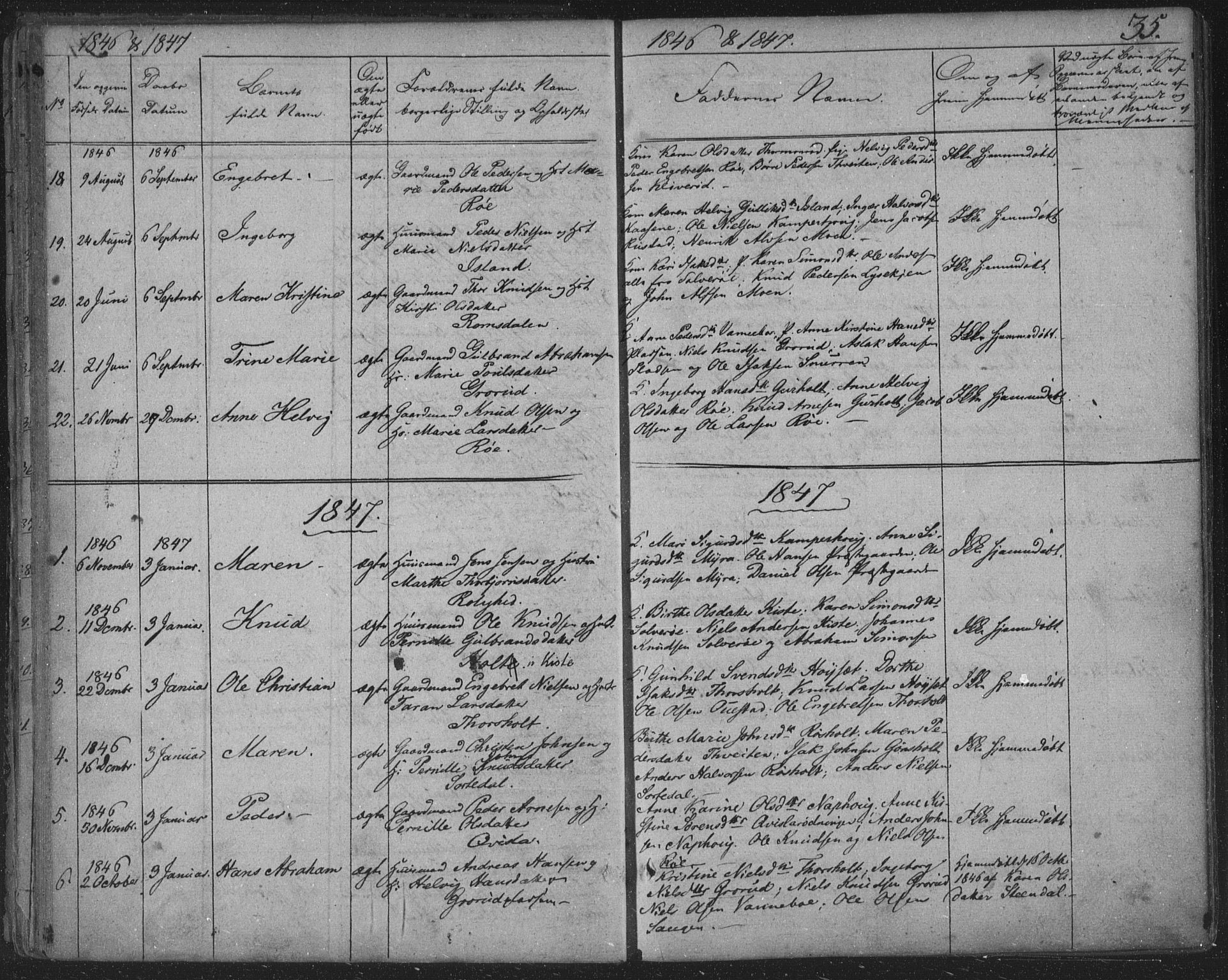 Siljan kirkebøker, SAKO/A-300/F/Fa/L0001: Parish register (official) no. 1, 1831-1870, p. 35