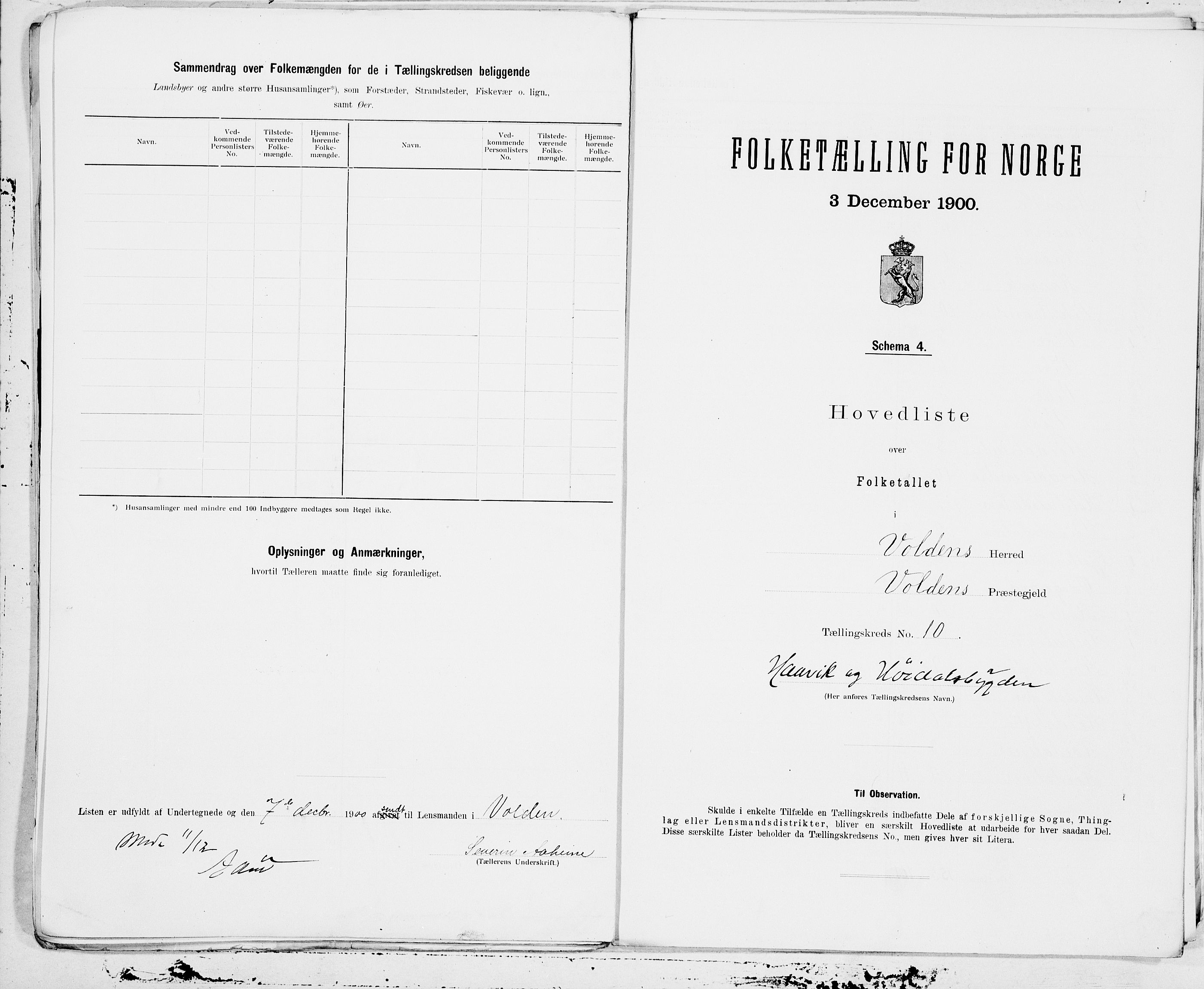 SAT, 1900 census for Volda, 1900, p. 20