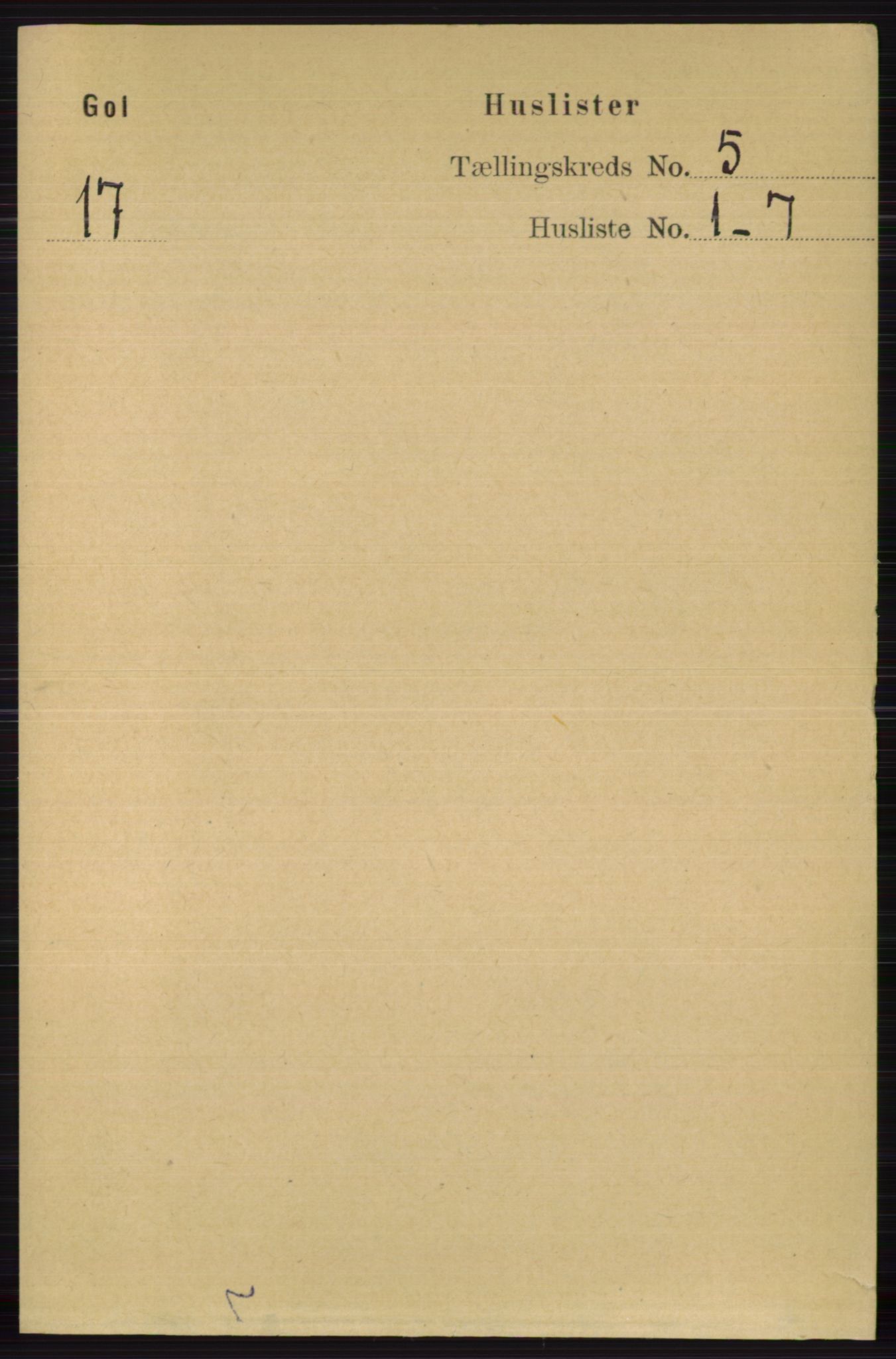 RA, 1891 census for 0617 Gol og Hemsedal, 1891, p. 2295