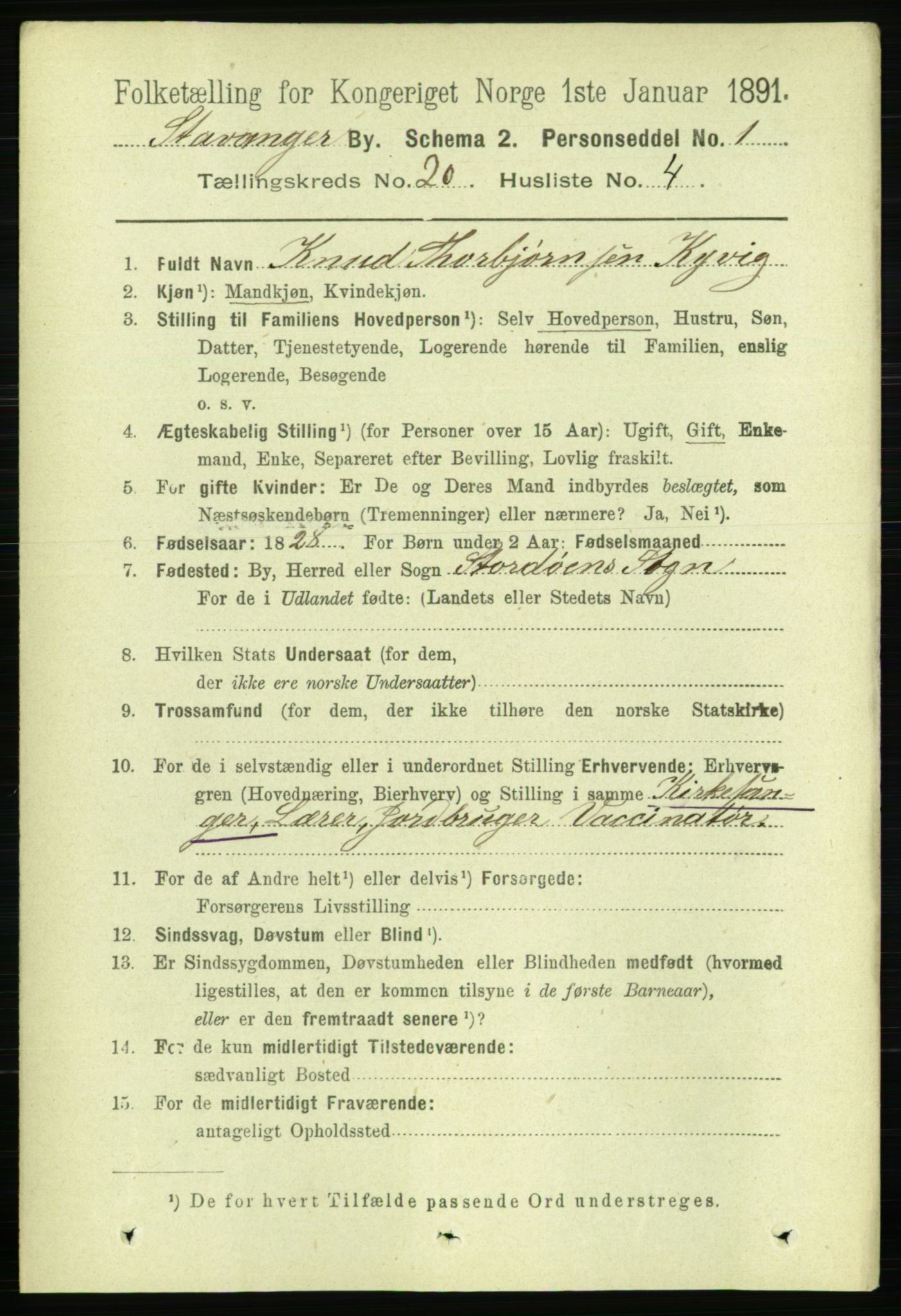 RA, 1891 census for 1103 Stavanger, 1891, p. 23071