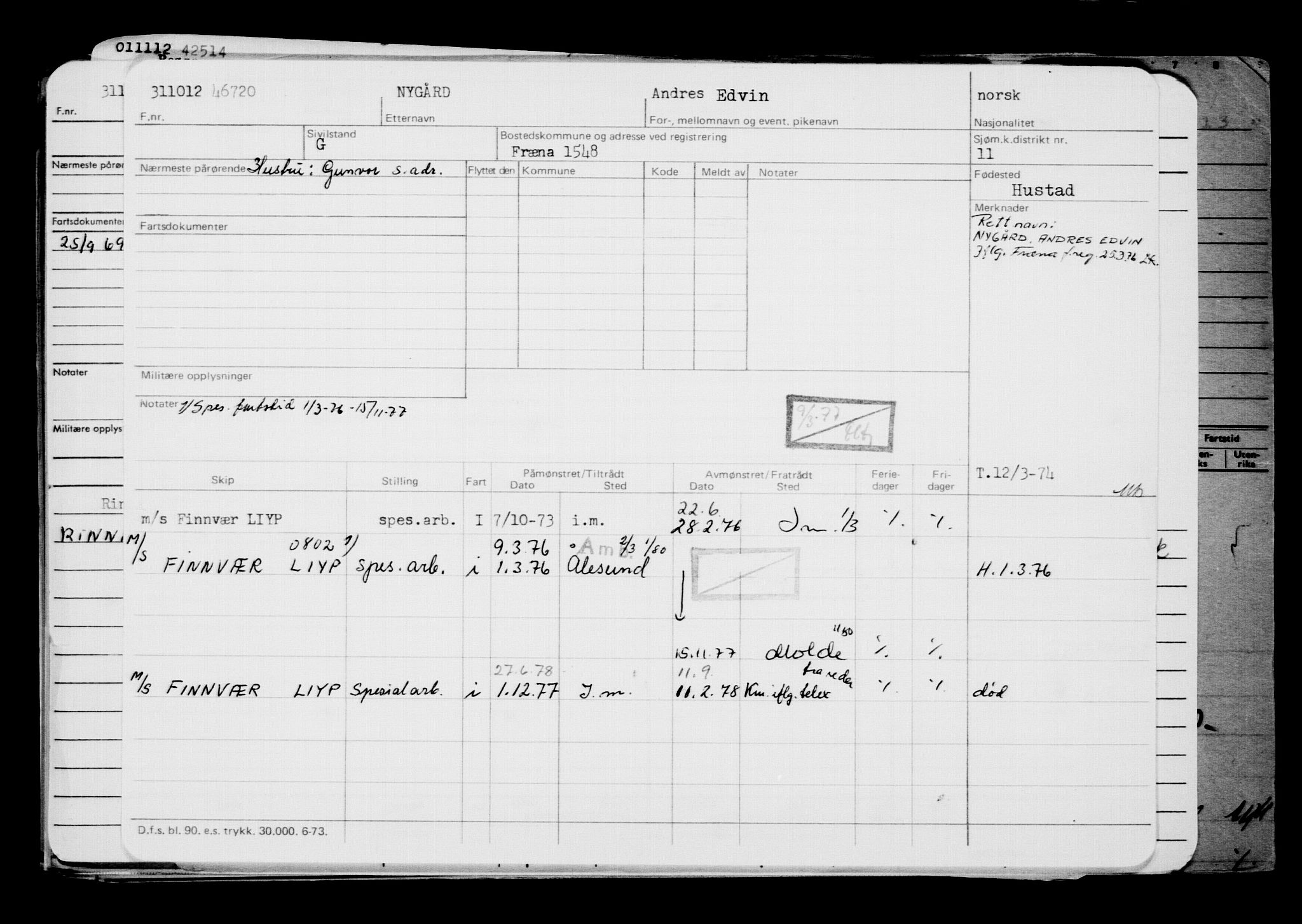 Direktoratet for sjømenn, AV/RA-S-3545/G/Gb/L0108: Hovedkort, 1912, p. 321