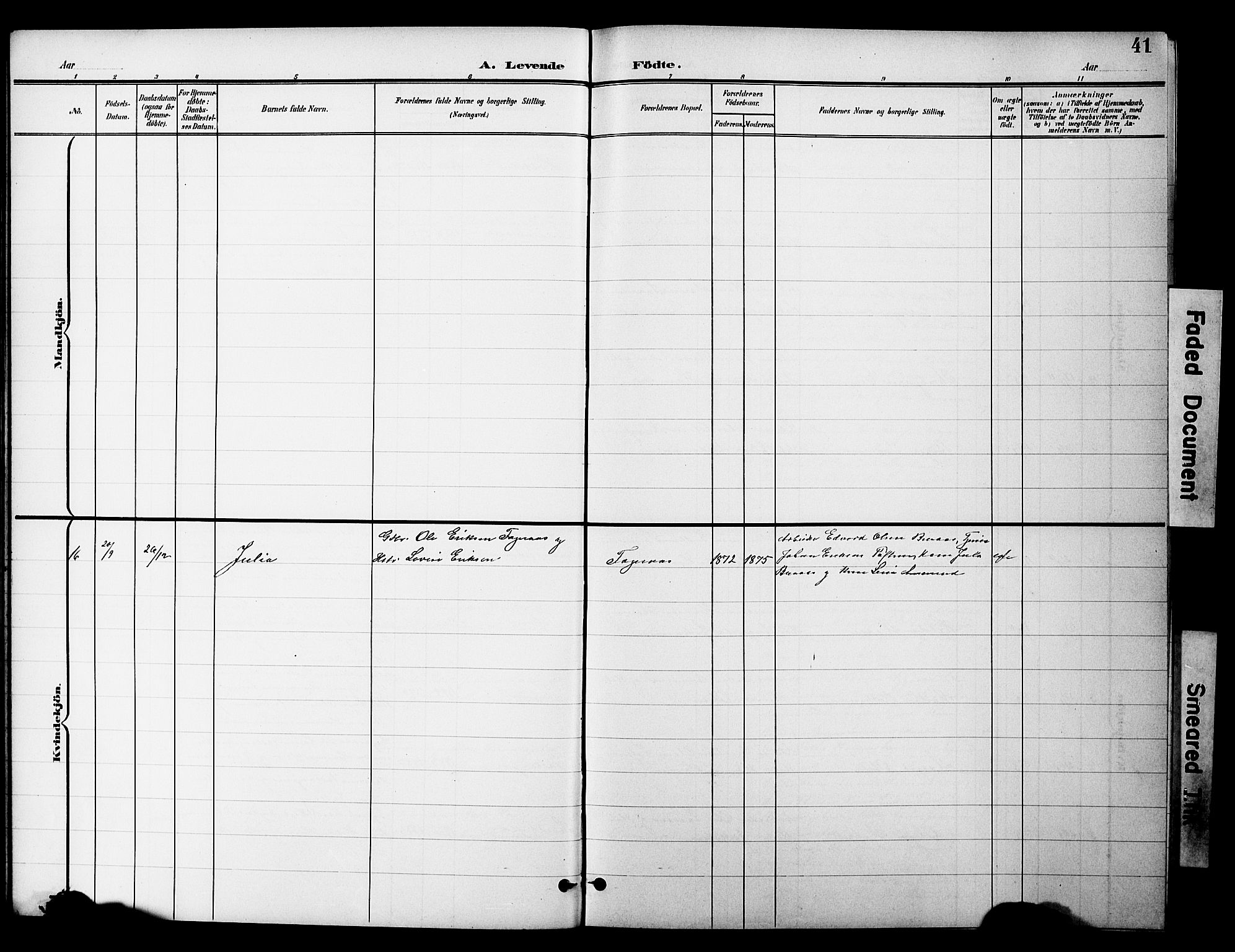 Nannestad prestekontor Kirkebøker, AV/SAO-A-10414a/G/Gc/L0001: Parish register (copy) no. III 1, 1901-1916, p. 41