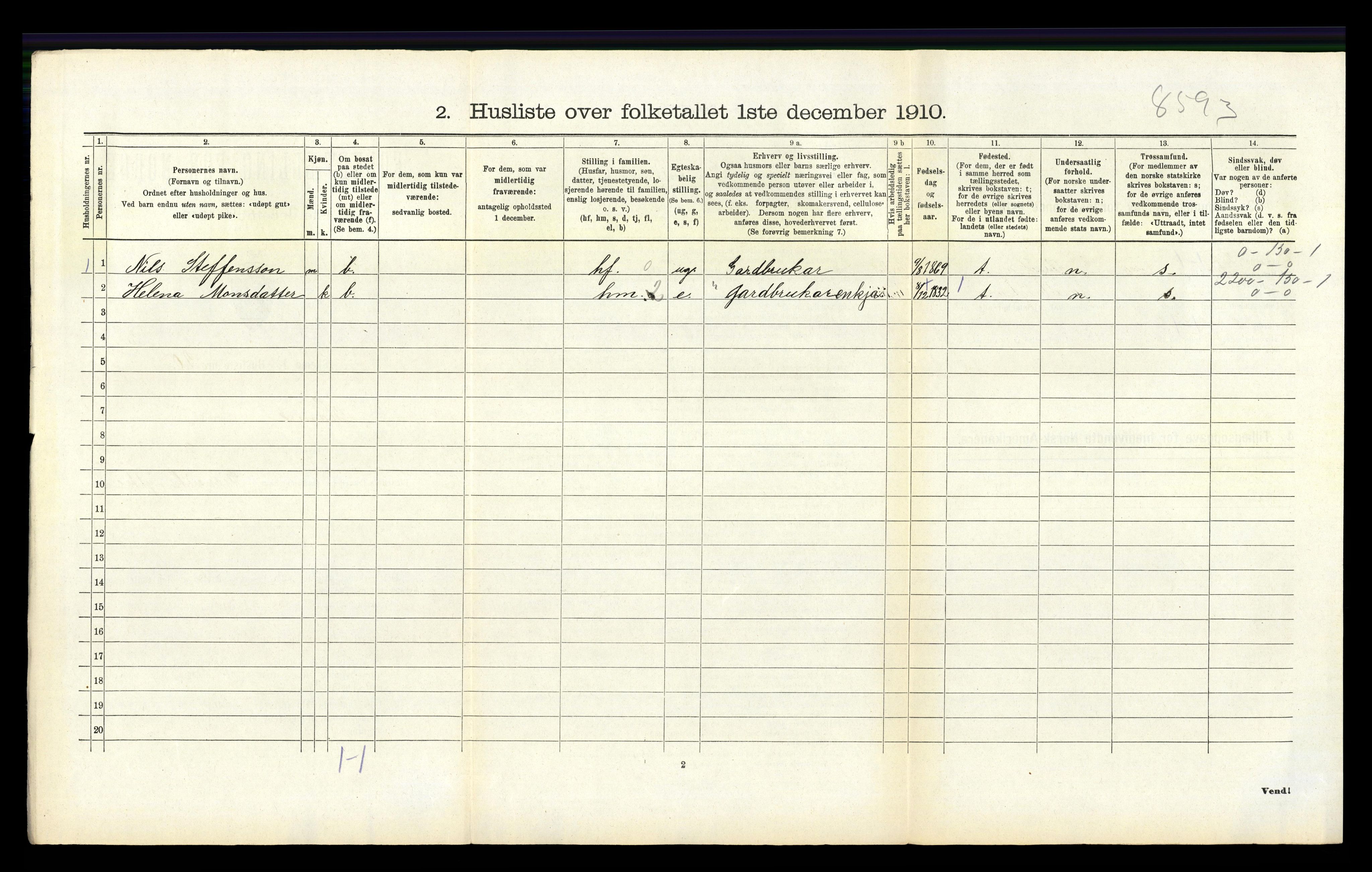 RA, 1910 census for Hamre, 1910, p. 113