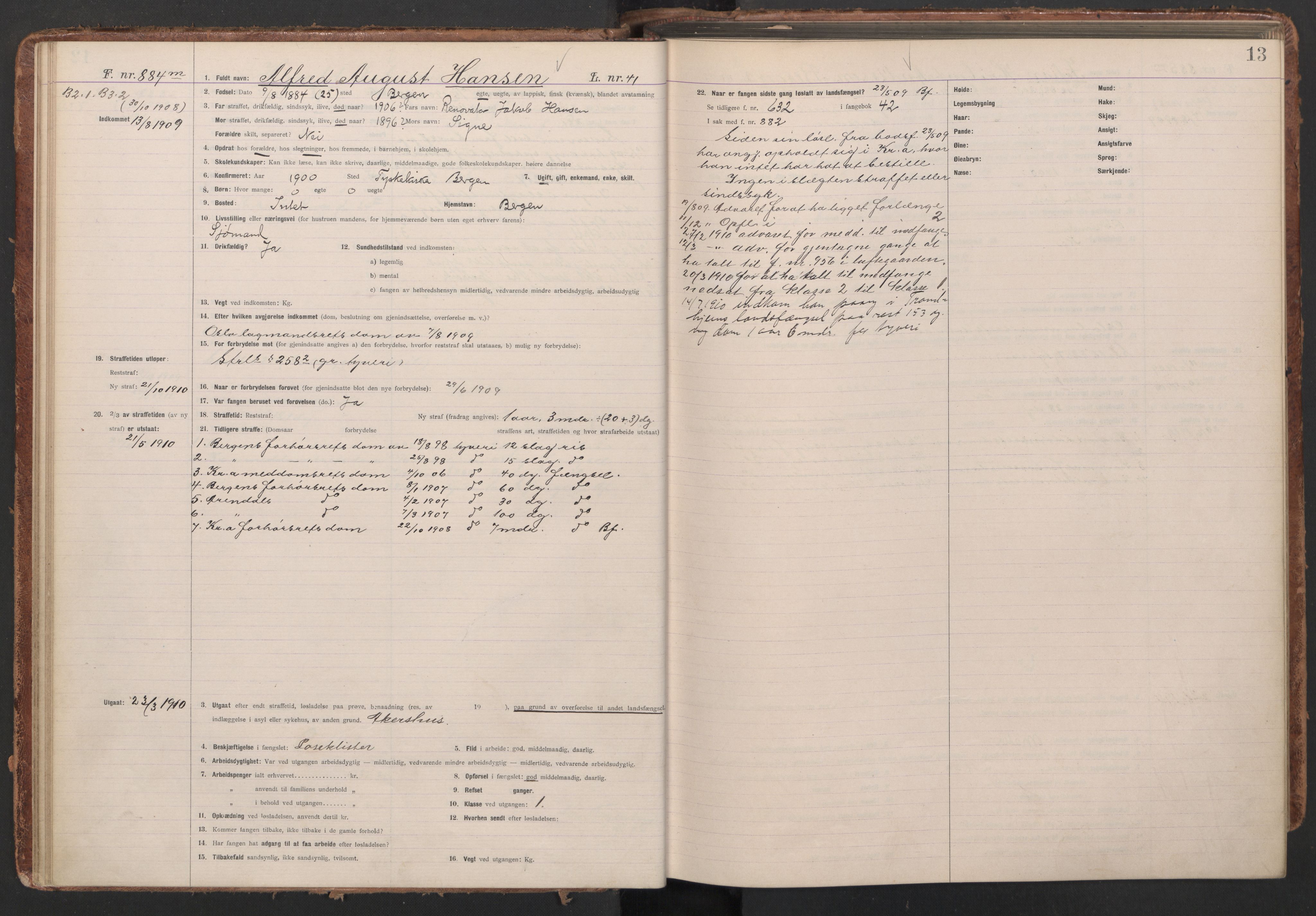 Botsfengslet, AV/RA-S-1539/D/Db/Dbb/L0043: 872m - 212n, 1909-1910, p. 13
