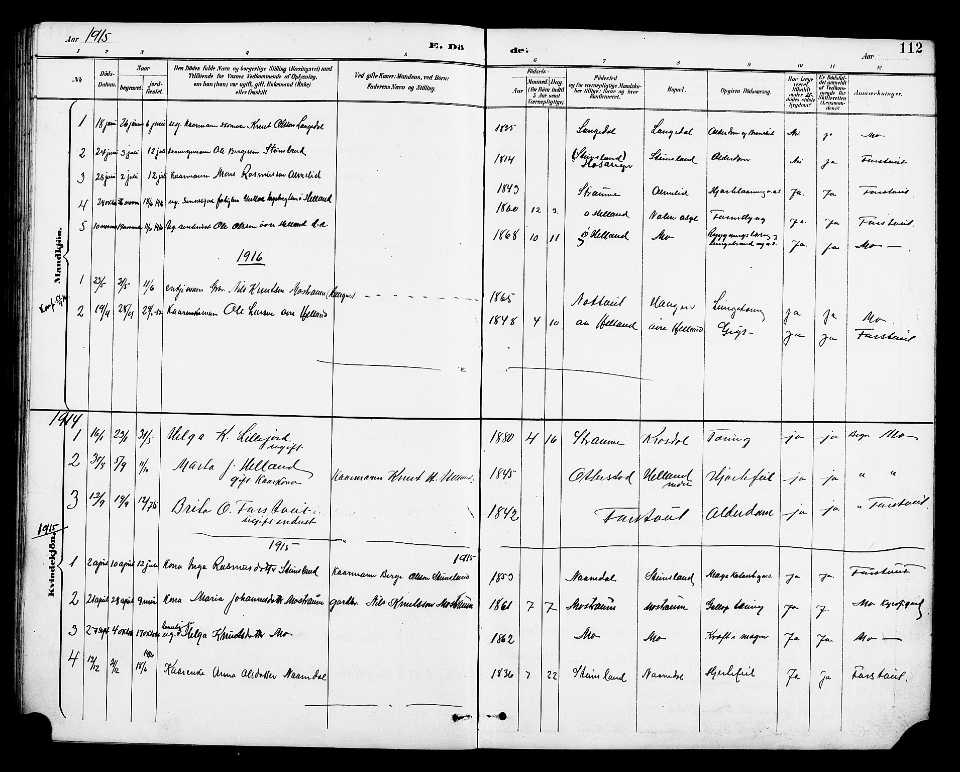 Osterfjorden Soknepresembete, AV/SAB-A-77301: Parish register (copy) no. B 2, 1891-1922, p. 112