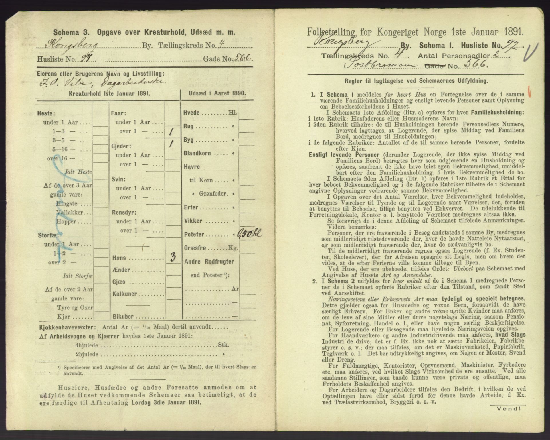 RA, 1891 census for 0604 Kongsberg, 1891, p. 745