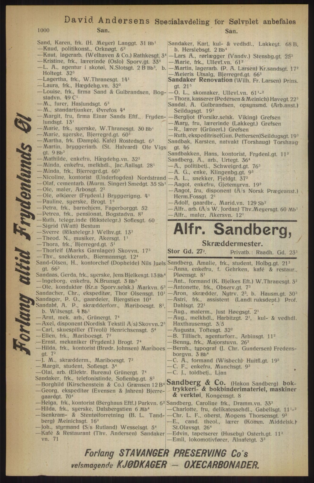 Kristiania/Oslo adressebok, PUBL/-, 1914, p. 1000