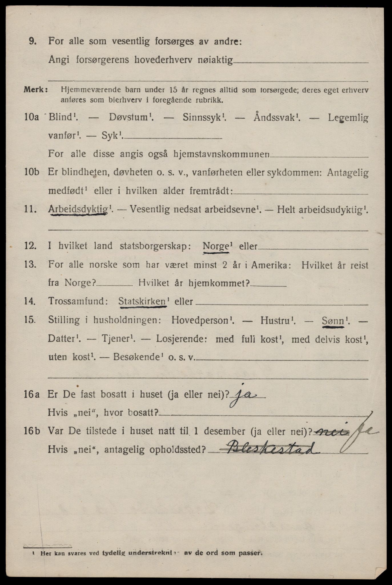 SAST, 1920 census for Suldal, 1920, p. 813