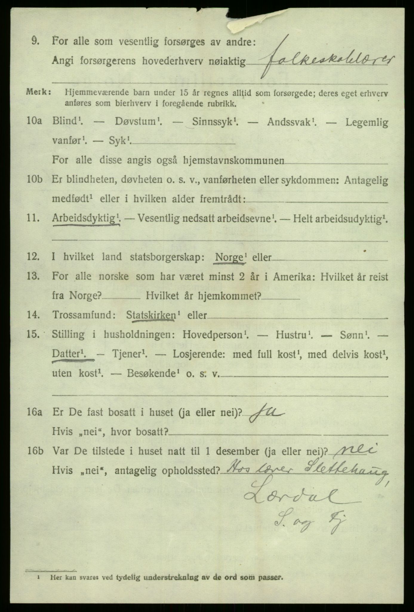 SAB, 1920 census for Vik, 1920, p. 3932