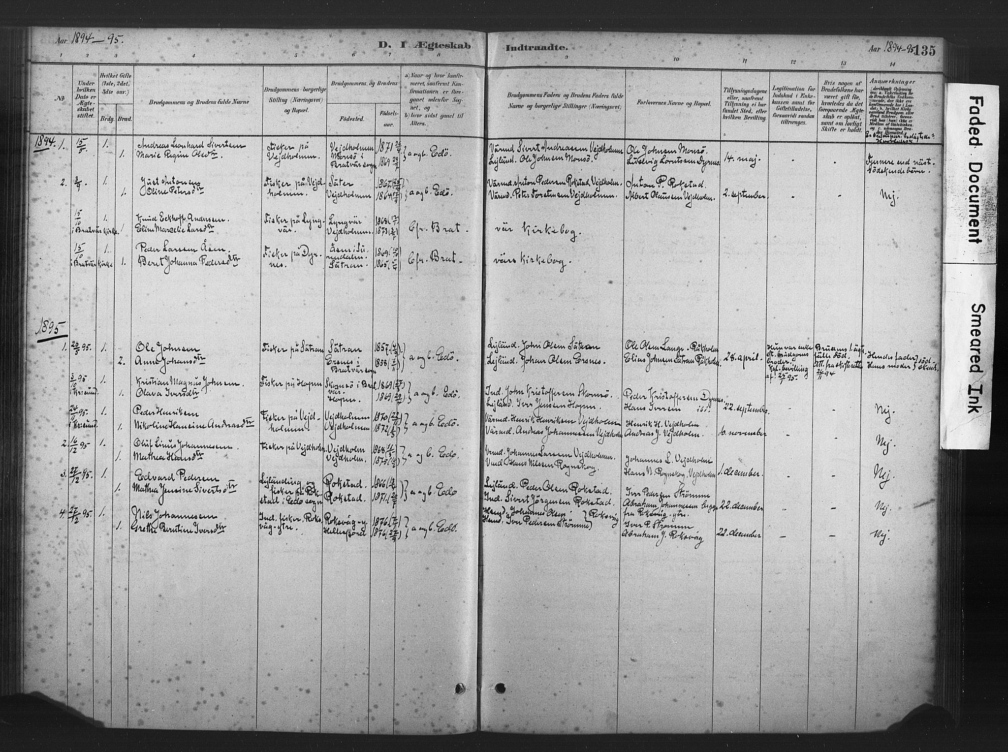 Ministerialprotokoller, klokkerbøker og fødselsregistre - Møre og Romsdal, AV/SAT-A-1454/583/L0954: Parish register (official) no. 583A01, 1880-1906, p. 135