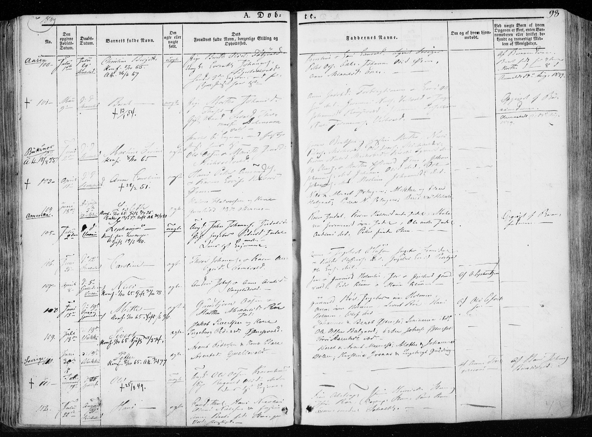 Ministerialprotokoller, klokkerbøker og fødselsregistre - Nord-Trøndelag, AV/SAT-A-1458/723/L0239: Parish register (official) no. 723A08, 1841-1851, p. 98