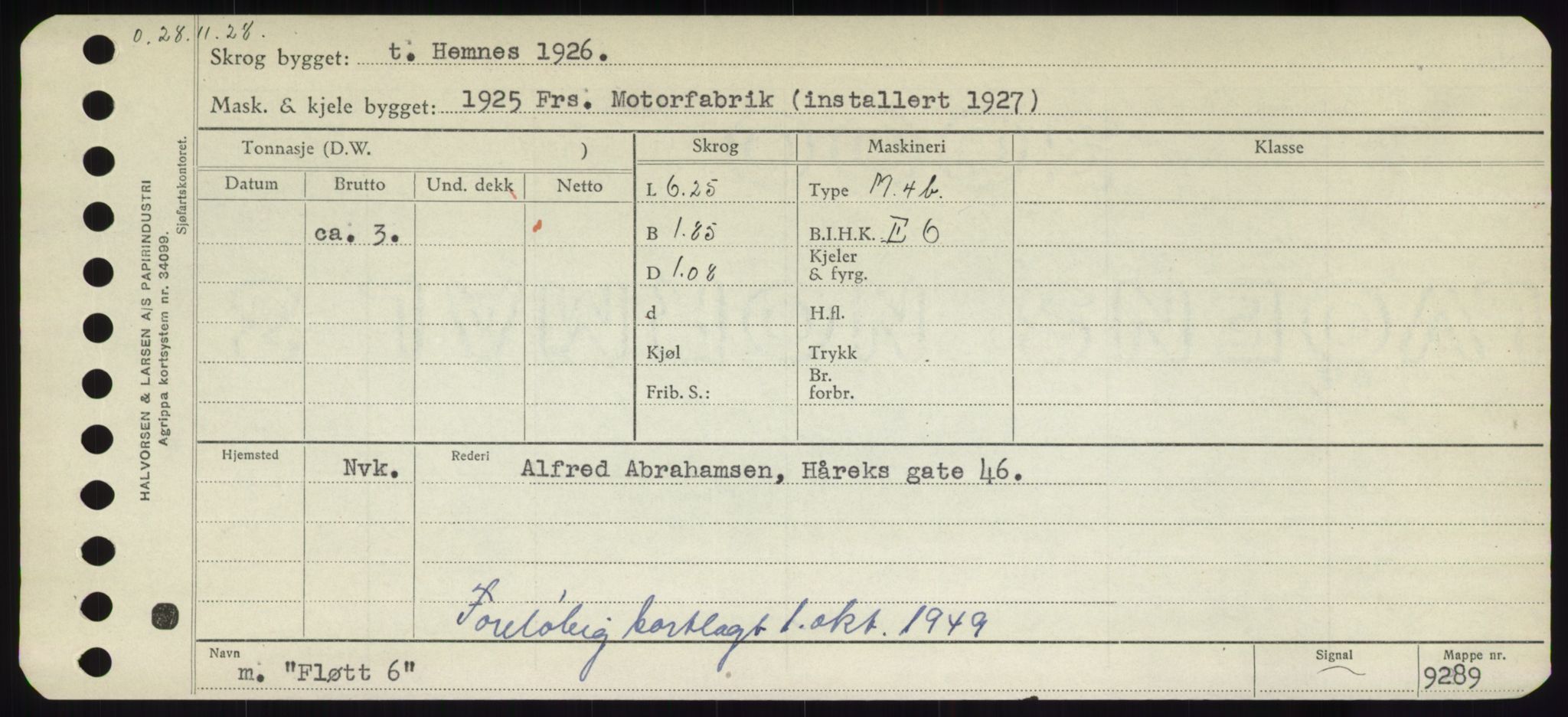 Sjøfartsdirektoratet med forløpere, Skipsmålingen, AV/RA-S-1627/H/Hd/L0011: Fartøy, Fla-Får, p. 85