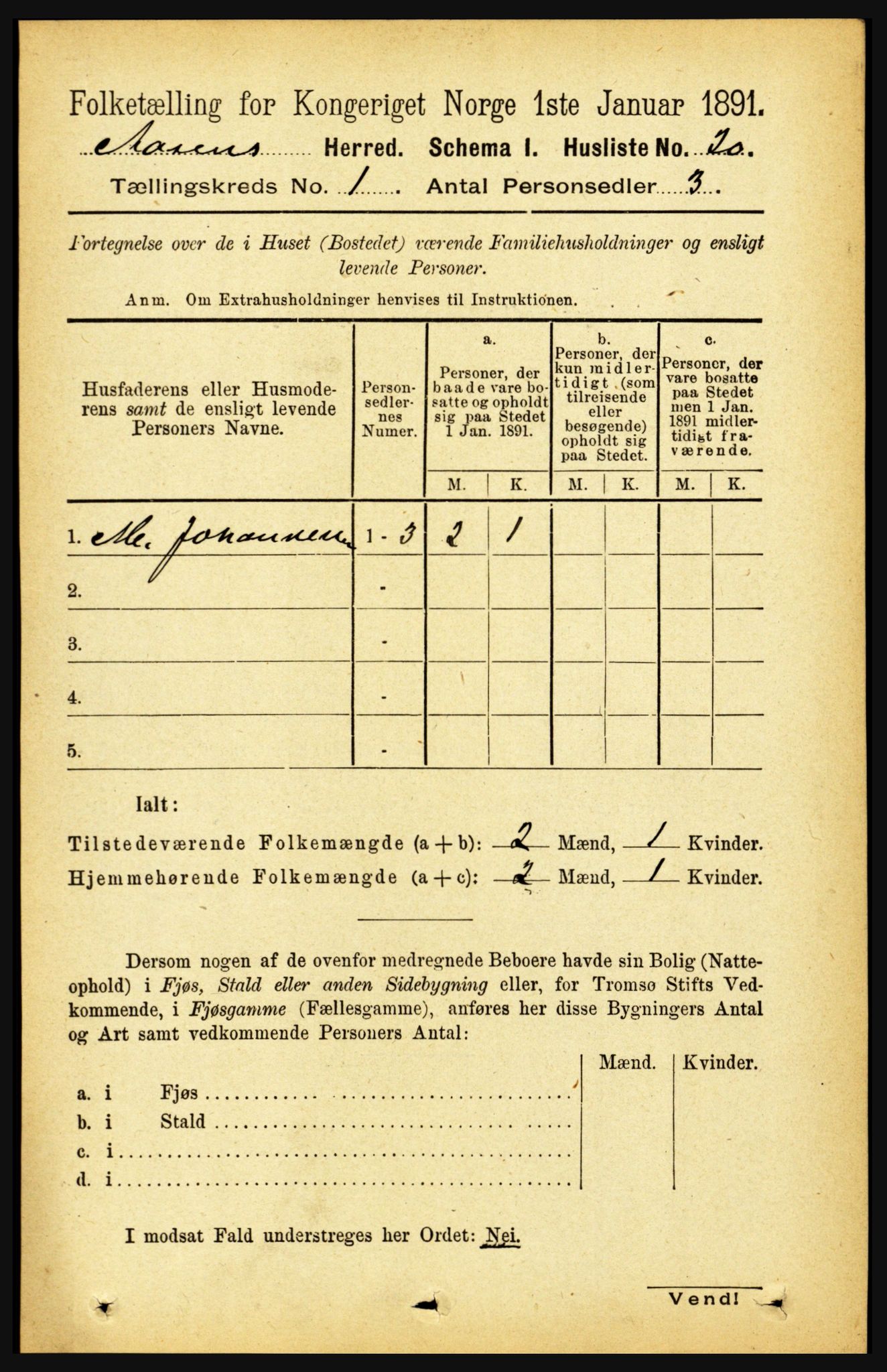 RA, 1891 census for 1716 Åsen, 1891, p. 36