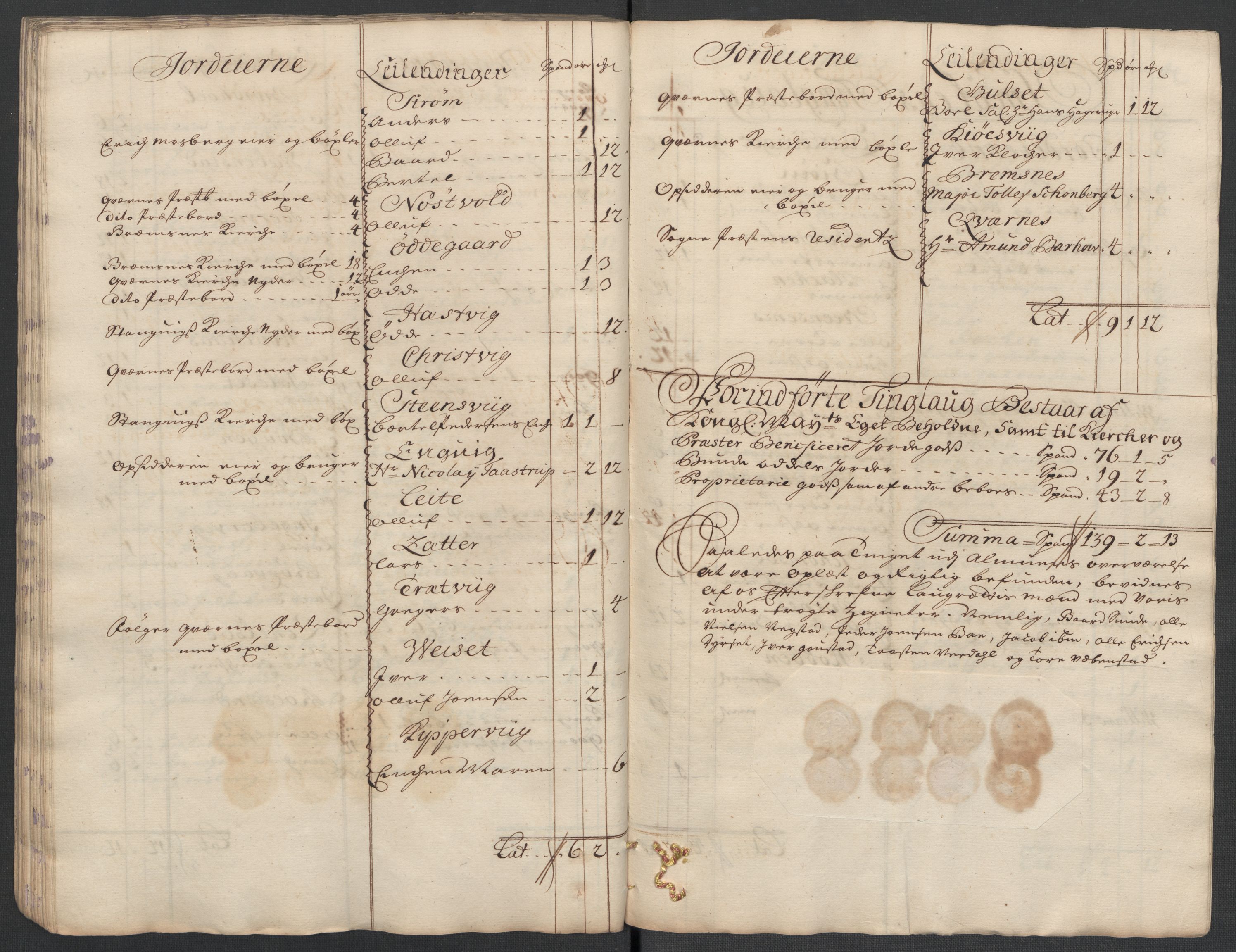 Rentekammeret inntil 1814, Reviderte regnskaper, Fogderegnskap, AV/RA-EA-4092/R56/L3744: Fogderegnskap Nordmøre, 1709-1710, p. 242