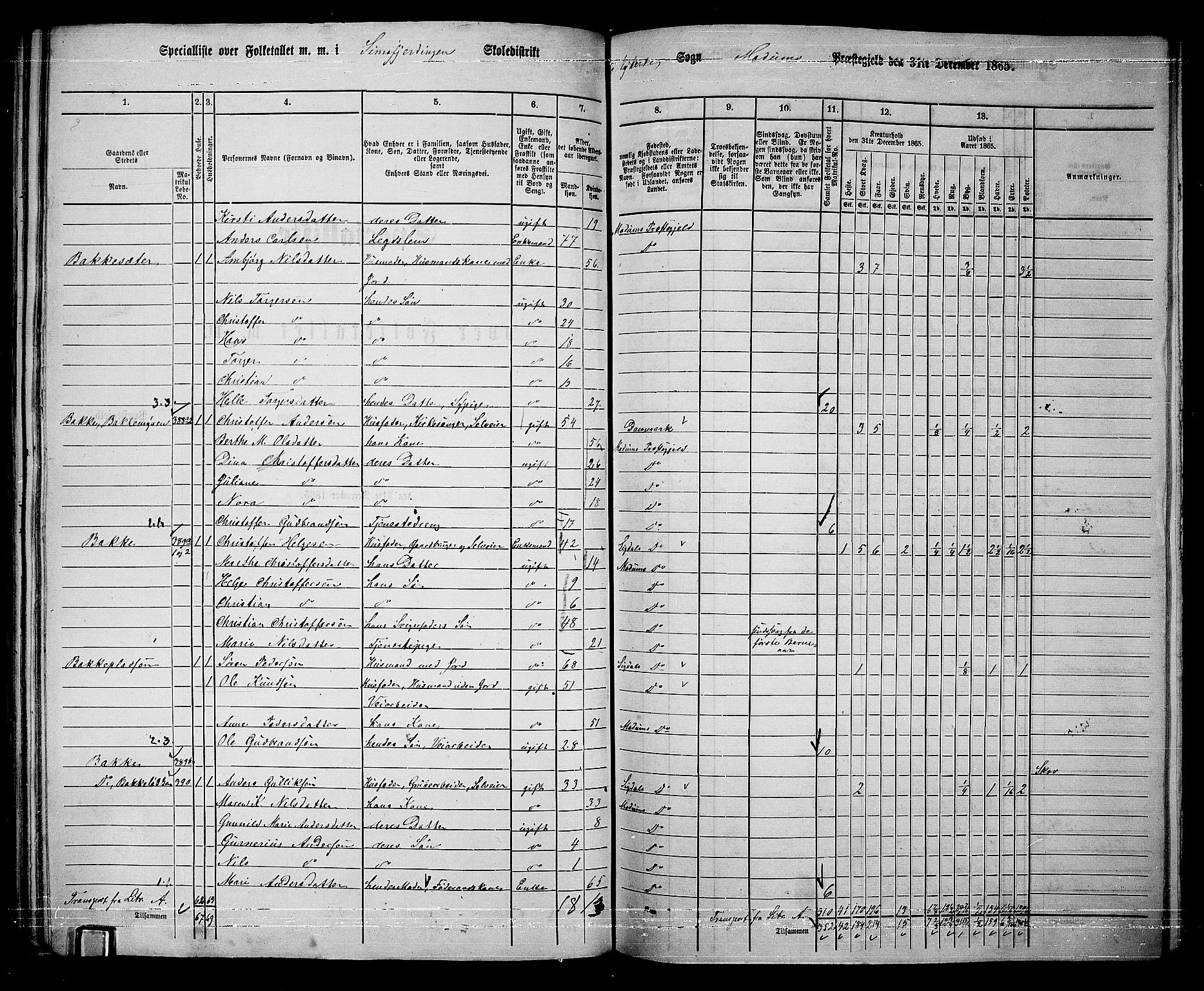RA, 1865 census for Modum, 1865, p. 269