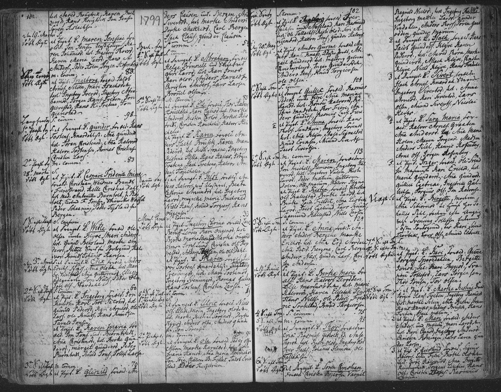 Solum kirkebøker, SAKO/A-306/F/Fa/L0003: Parish register (official) no. I 3, 1761-1814, p. 134-135
