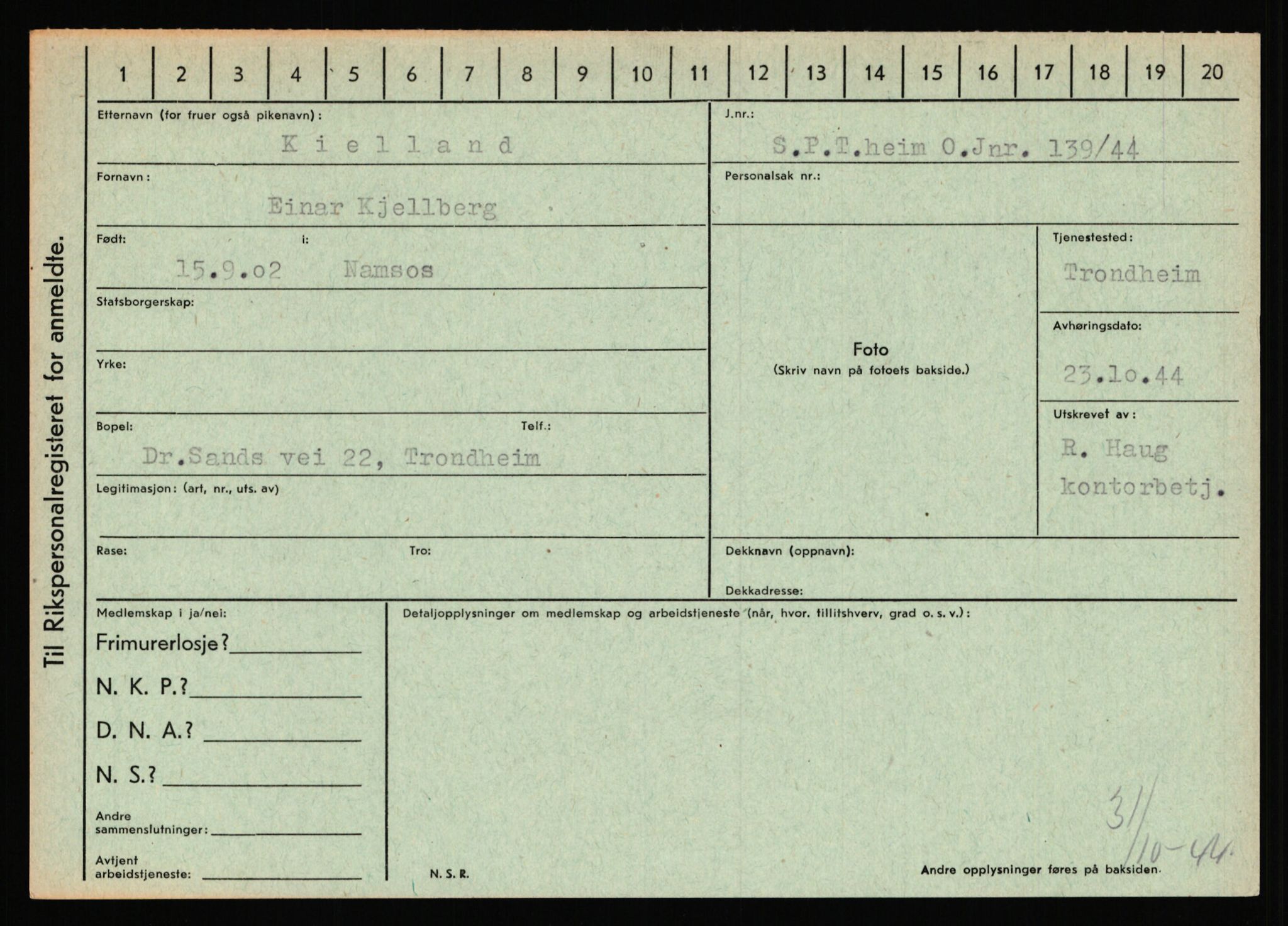 Statspolitiet - Hovedkontoret / Osloavdelingen, AV/RA-S-1329/C/Ca/L0008: Johan(nes)sen - Knoph, 1943-1945, p. 4003