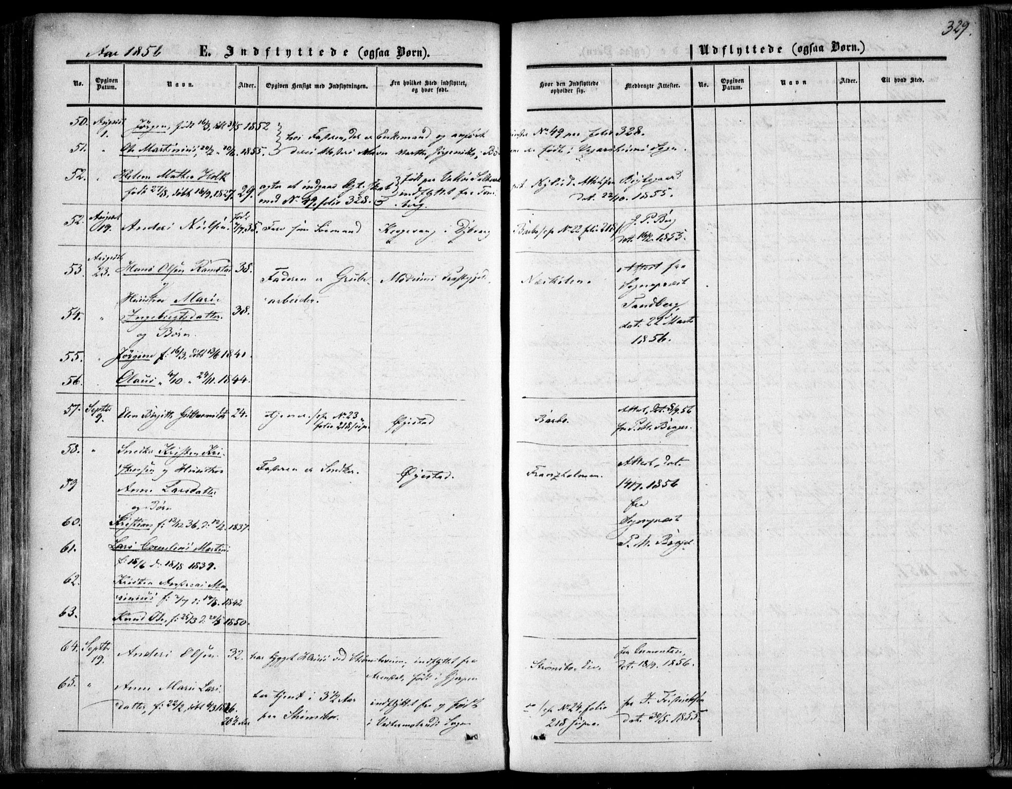 Tromøy sokneprestkontor, AV/SAK-1111-0041/F/Fa/L0006: Parish register (official) no. A 6, 1855-1863, p. 329