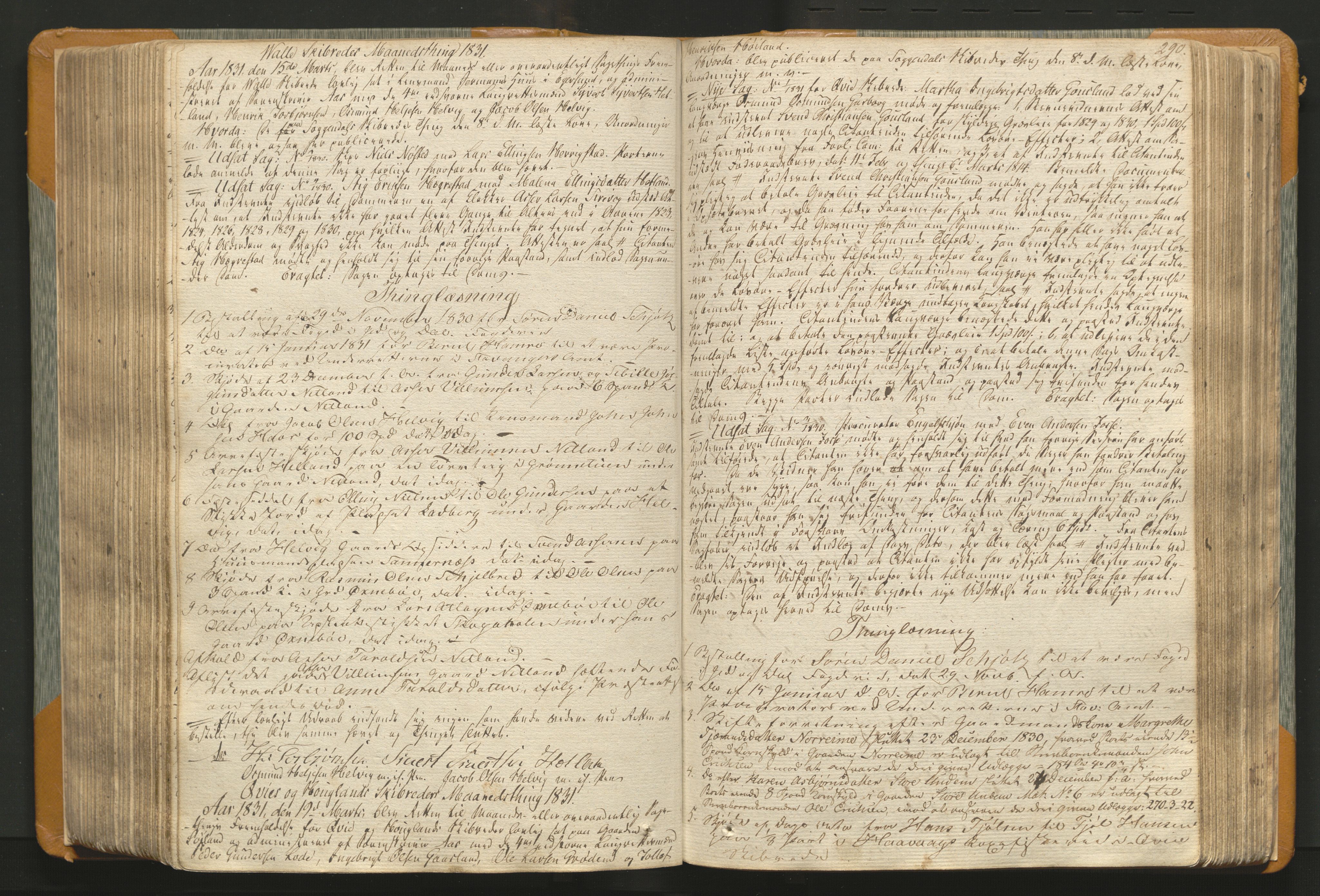 Jæren og Dalane sorenskriveri, AV/SAST-A-100306/3/30/30BAB/L0001: Tingbok for Jæren, 1821-1835, p. 289b-290a