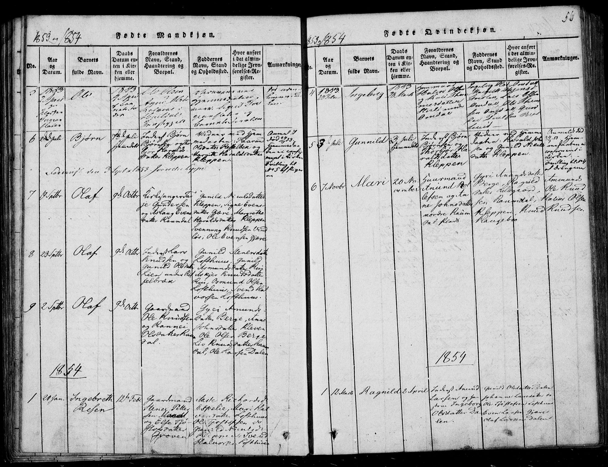 Lårdal kirkebøker, SAKO/A-284/F/Fb/L0001: Parish register (official) no. II 1, 1815-1860, p. 56