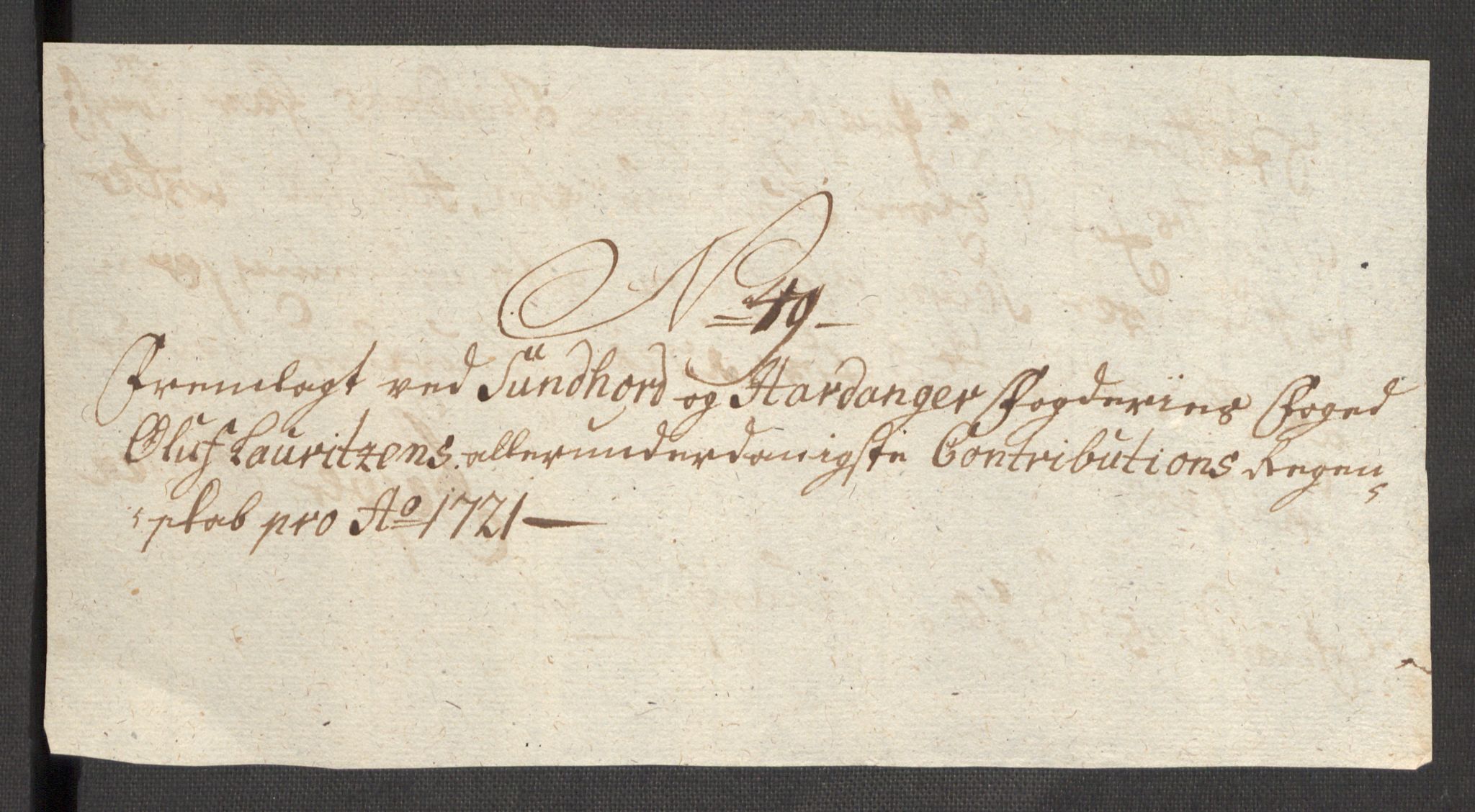 Rentekammeret inntil 1814, Reviderte regnskaper, Fogderegnskap, AV/RA-EA-4092/R48/L3000: Fogderegnskap Sunnhordland og Hardanger, 1721, p. 314