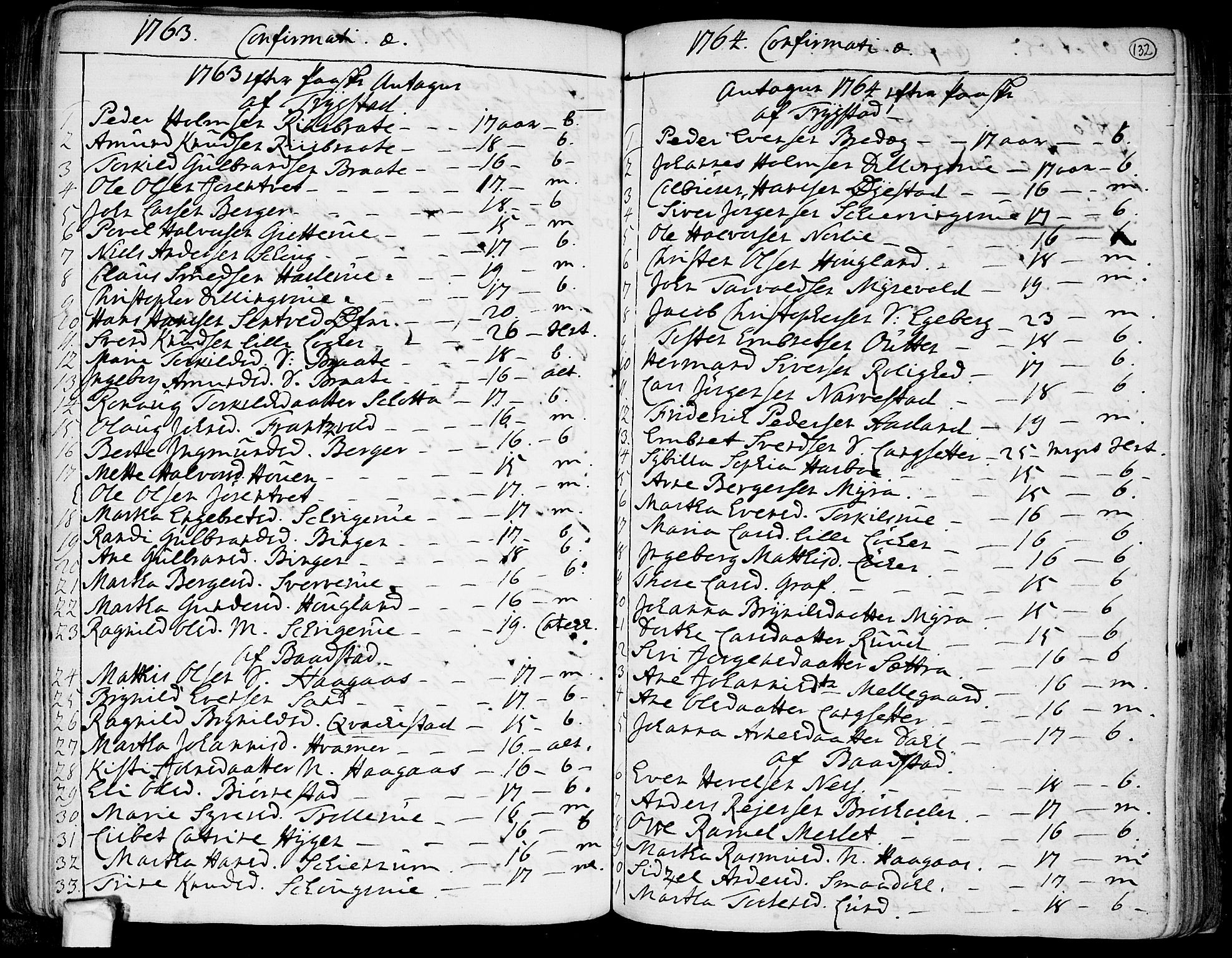 Trøgstad prestekontor Kirkebøker, SAO/A-10925/F/Fa/L0004: Parish register (official) no. I 4, 1750-1784, p. 132