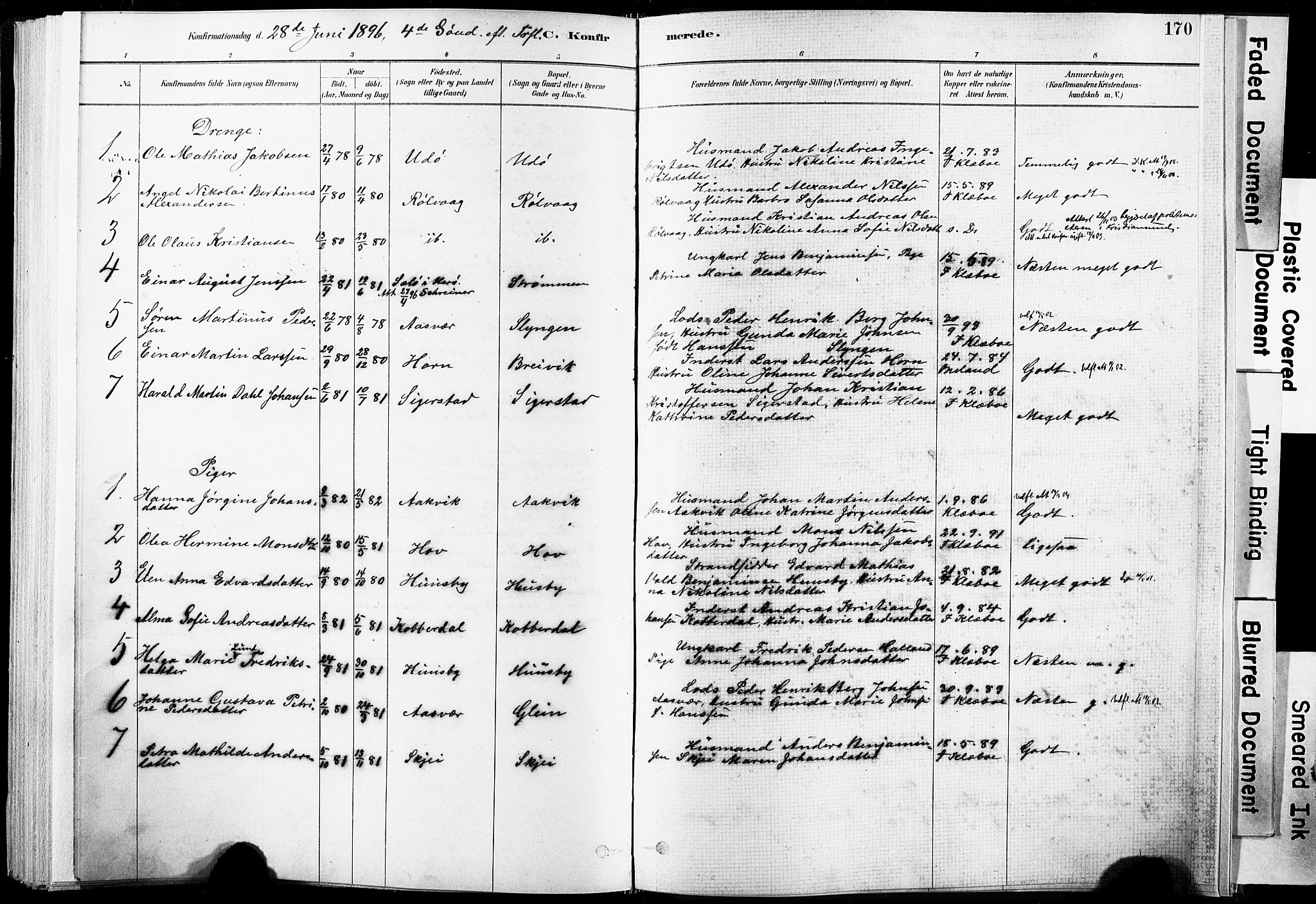 Ministerialprotokoller, klokkerbøker og fødselsregistre - Nordland, SAT/A-1459/835/L0525: Parish register (official) no. 835A03I, 1881-1910, p. 170
