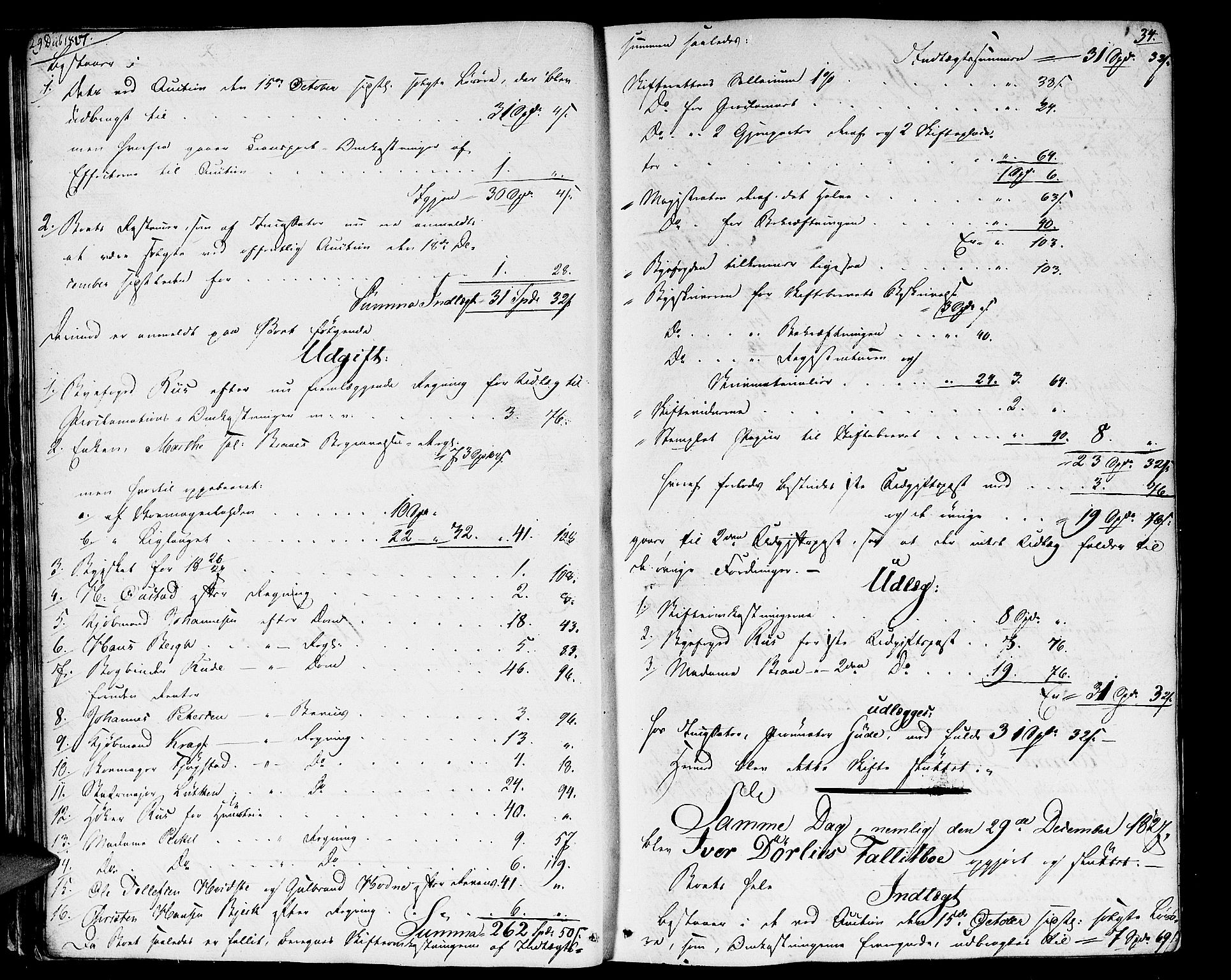 Oslo skifterett, AV/SAO-A-10383/H/Hd/Hda/L0001a: Skifteutlodningsprotokoll, 1827-1839, p. 33b-34a