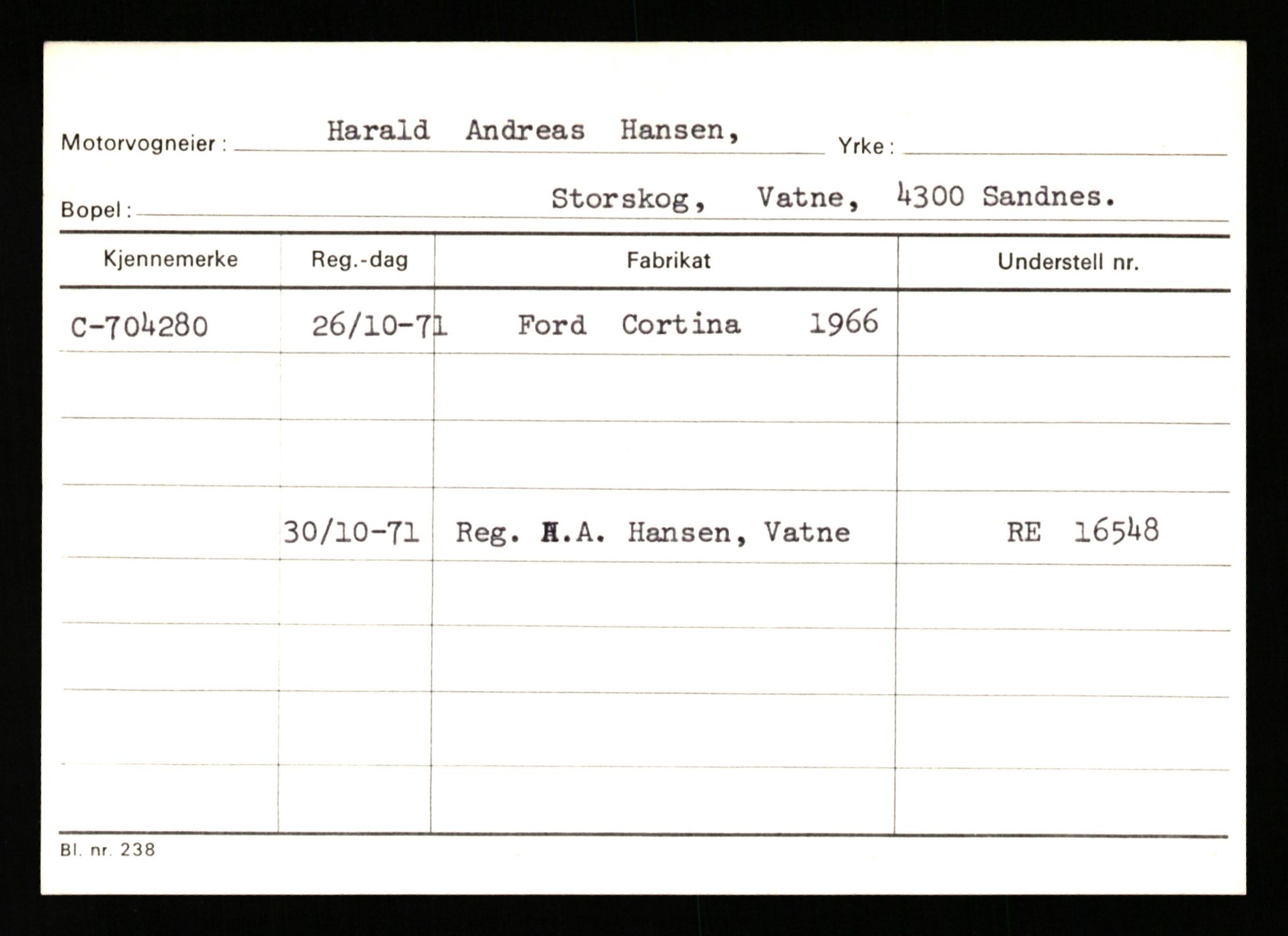 Stavanger trafikkstasjon, AV/SAST-A-101942/0/G/L0012: Registreringsnummer: 363571 - 800000, 1930-1971, p. 2362