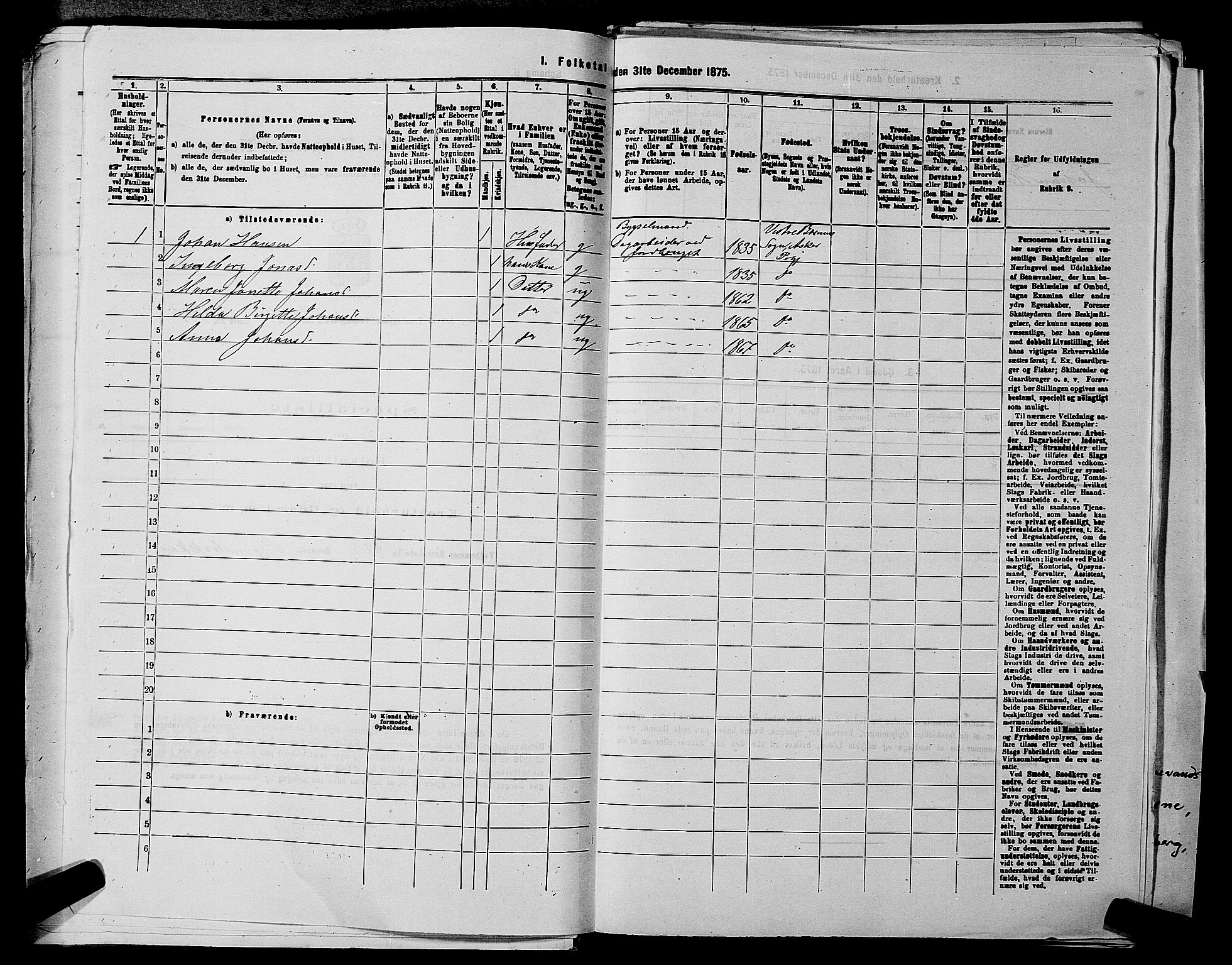 RA, 1875 census for 0220P Asker, 1875, p. 2258