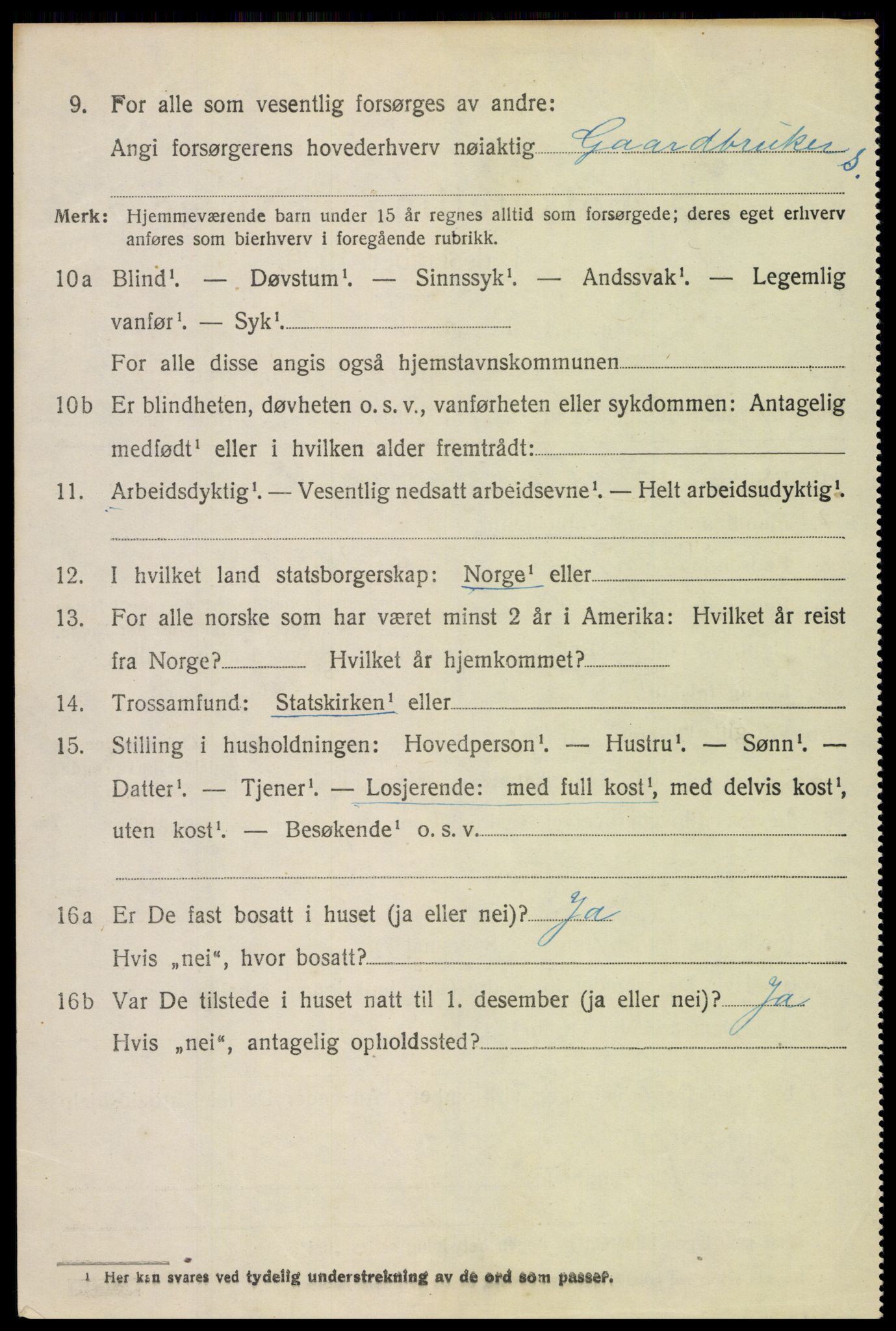 SAH, 1920 census for Vardal, 1920, p. 8450