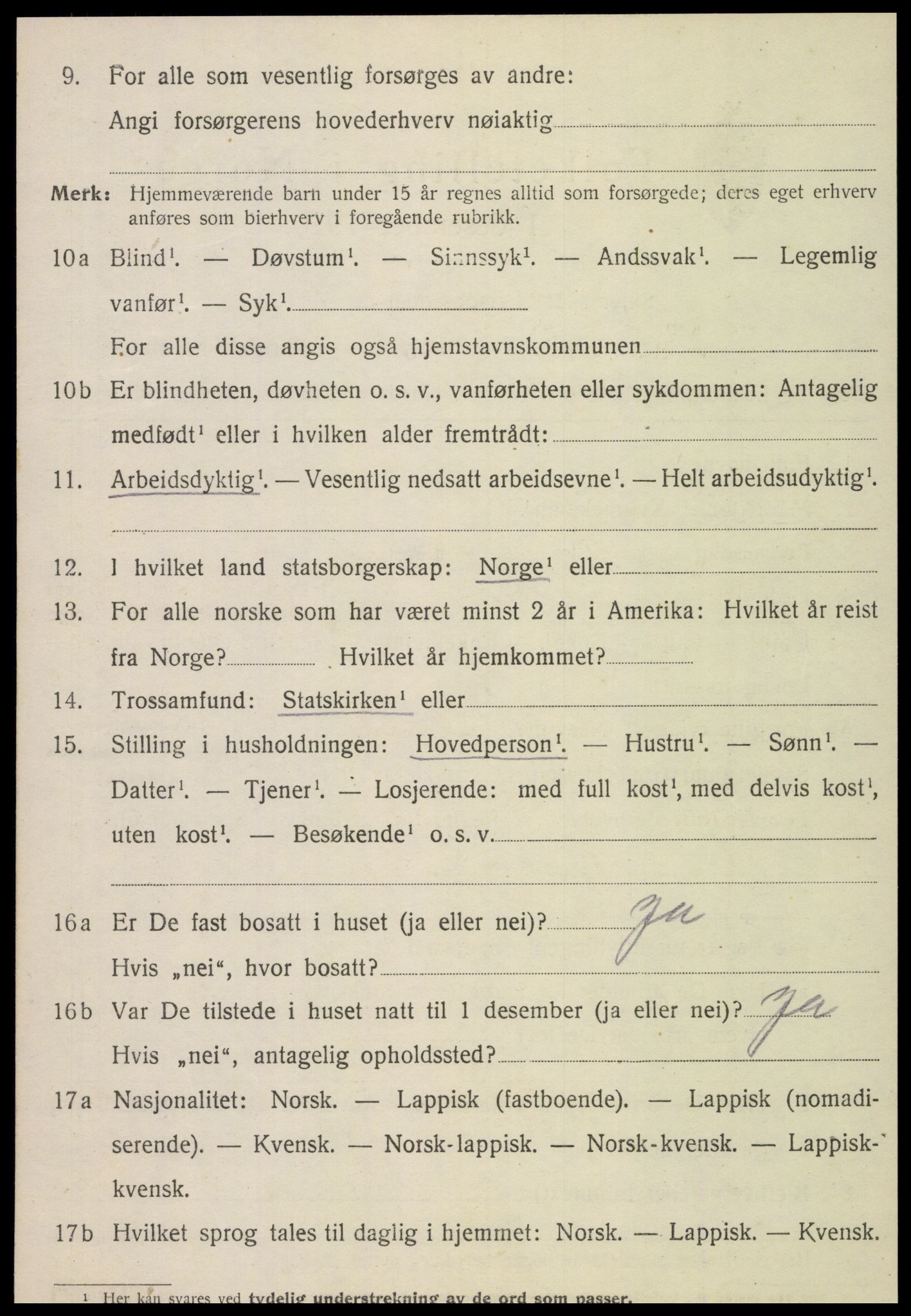 SAT, 1920 census for Sørli, 1920, p. 1884