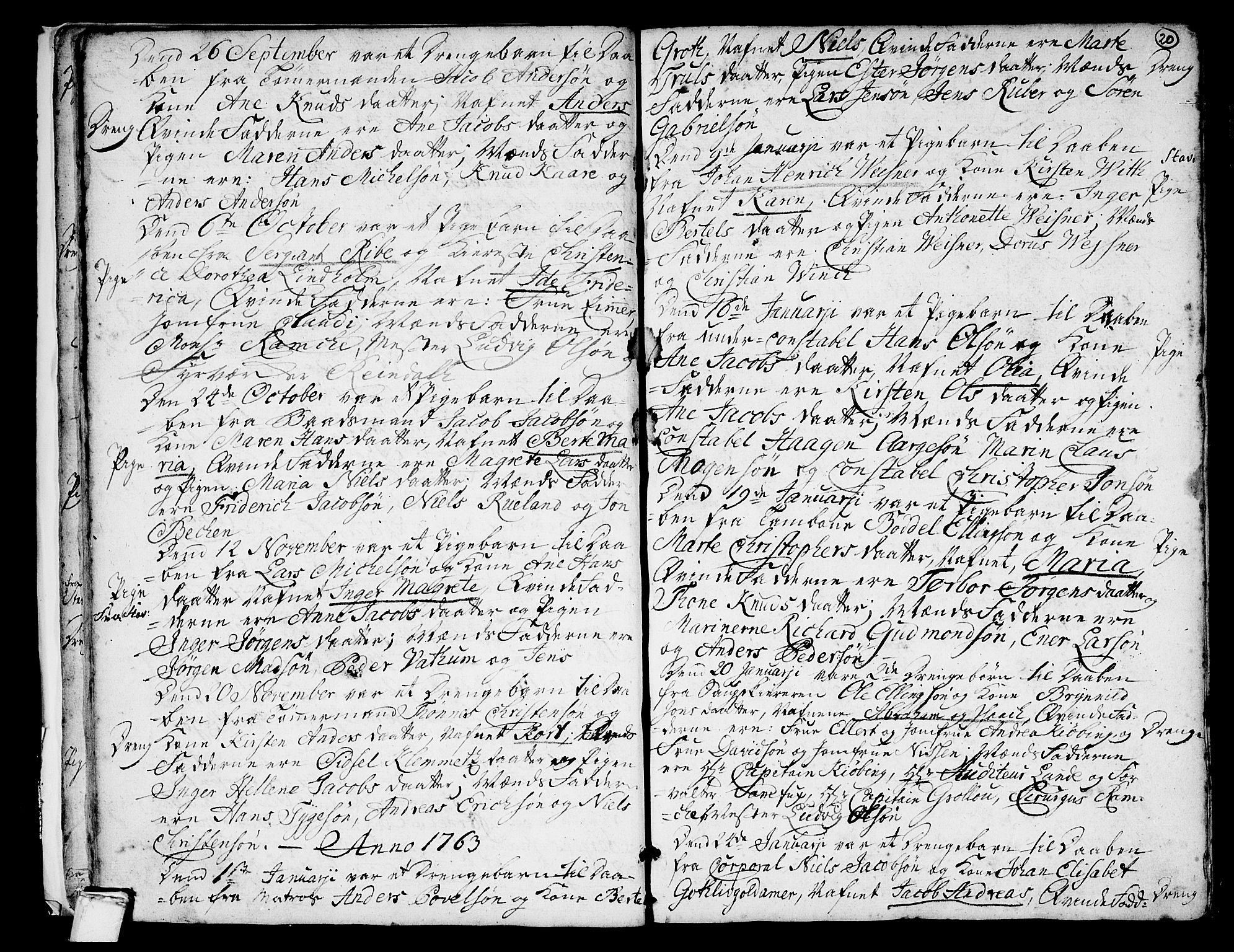 Stavern kirkebøker, AV/SAKO-A-318/F/Fa/L0001: Parish register (official) no. 1, 1756-1782, p. 20