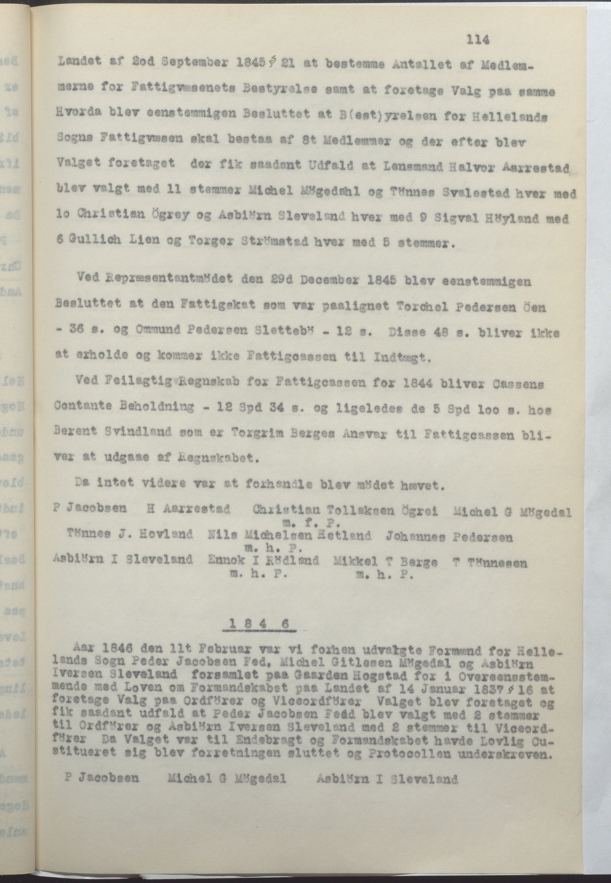Helleland kommune - Formannskapet, IKAR/K-100479/A/Ab/L0001: Avskrift av møtebok, 1837-1866, p. 114