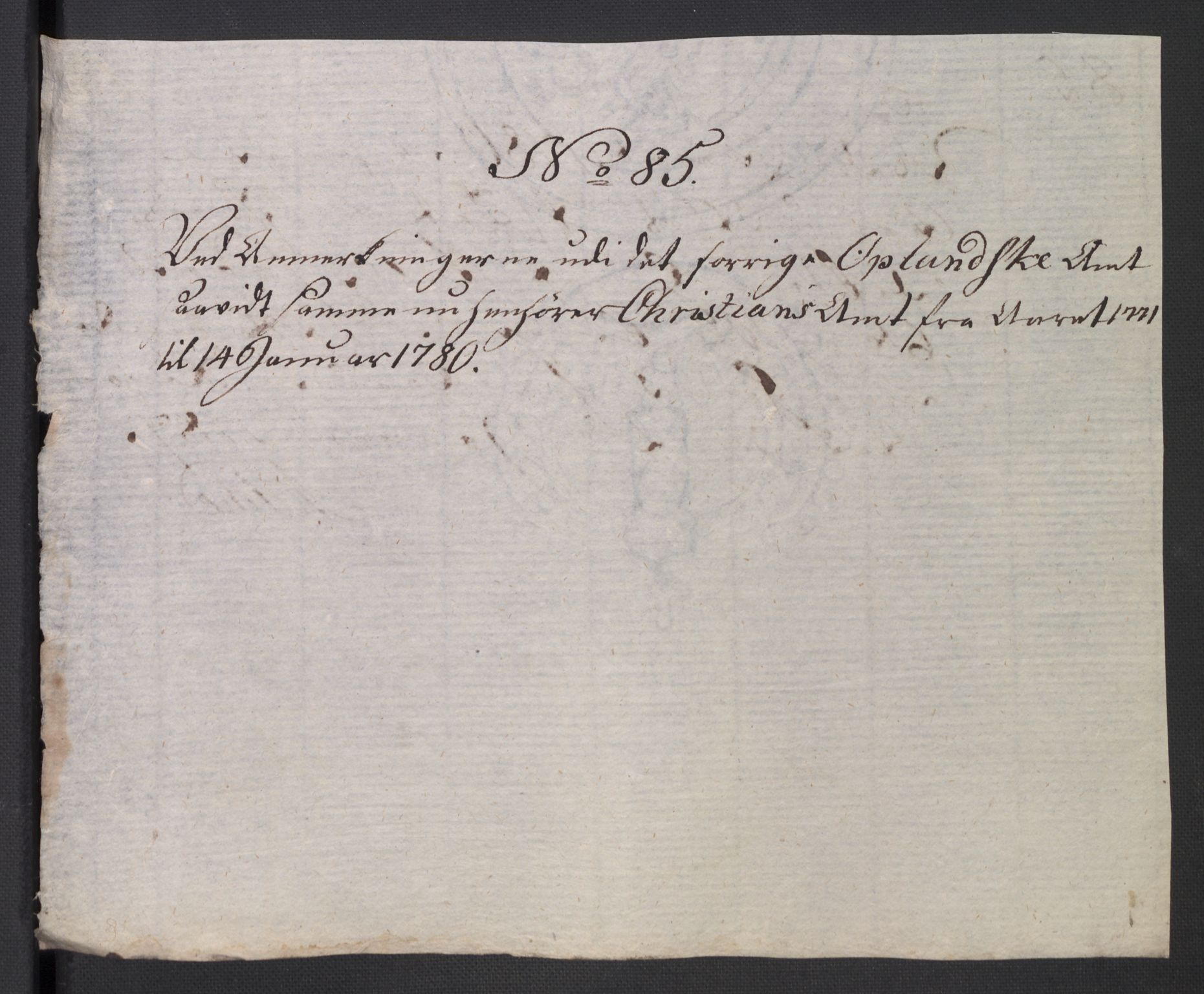 Rentekammeret inntil 1814, Reviderte regnskaper, Mindre regnskaper, AV/RA-EA-4068/Rb/L0014: Opplands amt, 1771-1779, p. 779