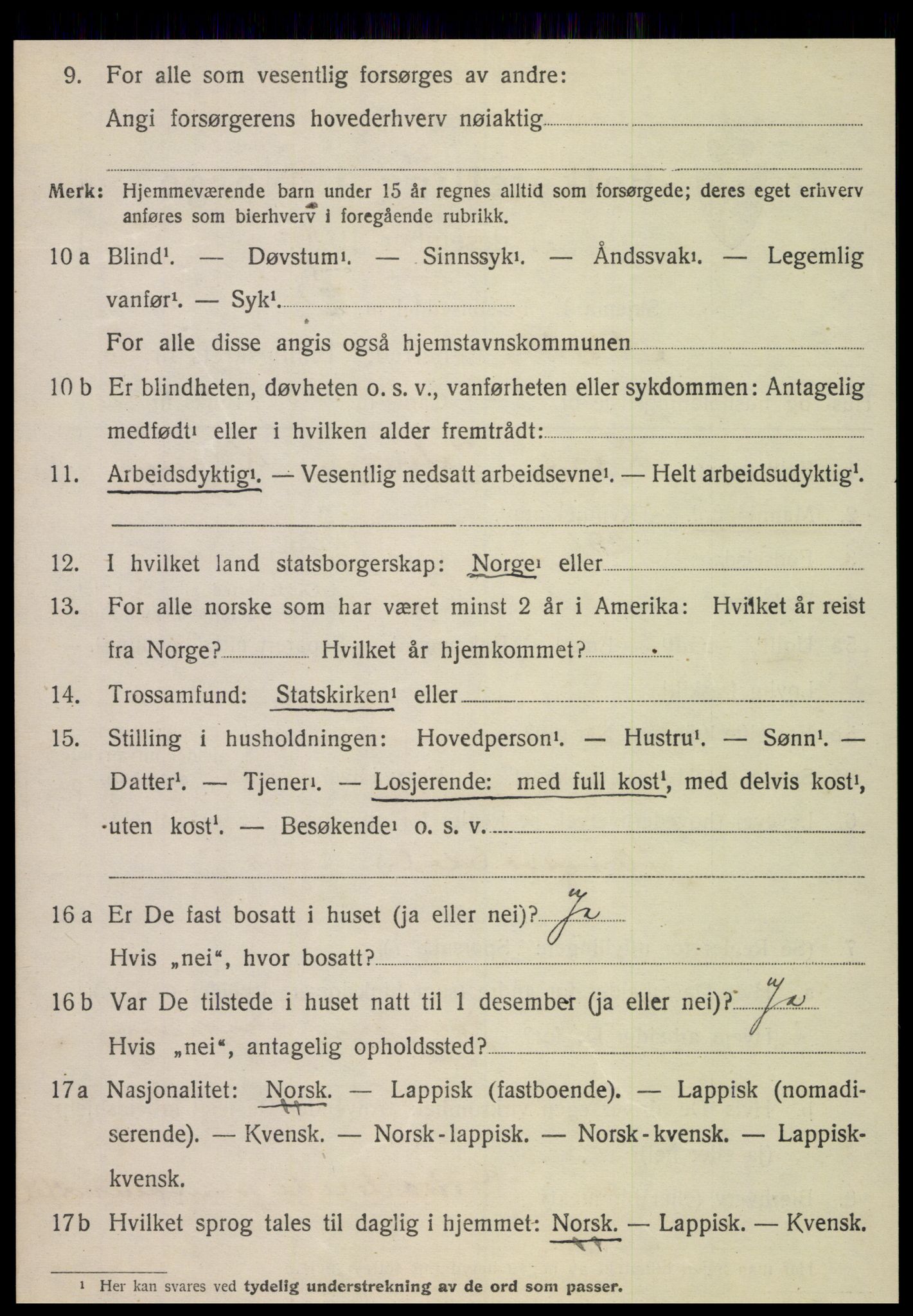 SAT, 1920 census for Nordli, 1920, p. 1398