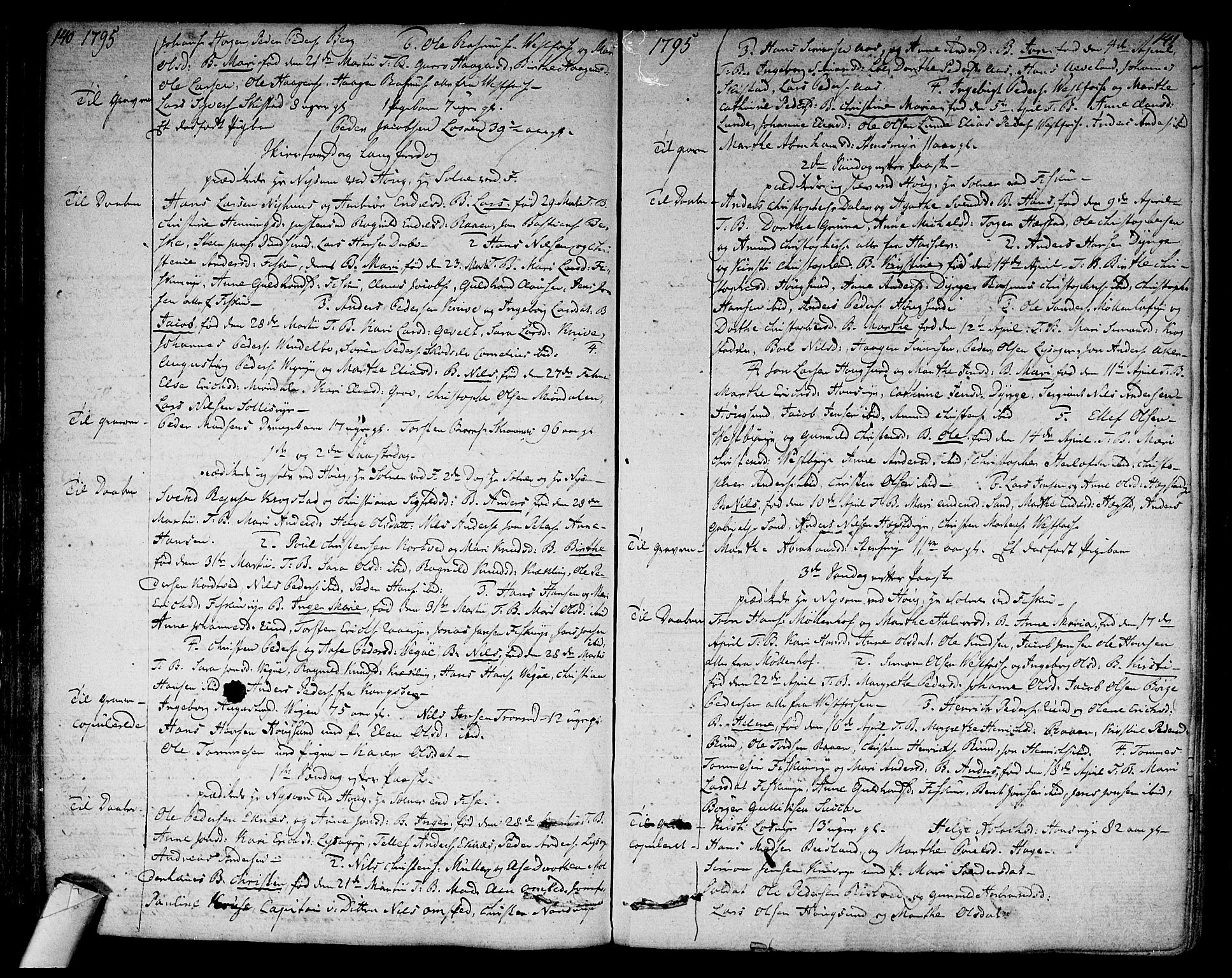 Eiker kirkebøker, SAKO/A-4/F/Fa/L0009: Parish register (official) no. I 9, 1789-1806, p. 140-141