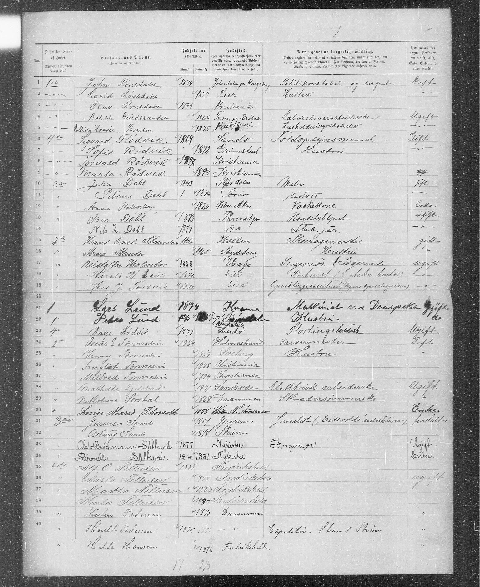 OBA, Municipal Census 1899 for Kristiania, 1899, p. 47