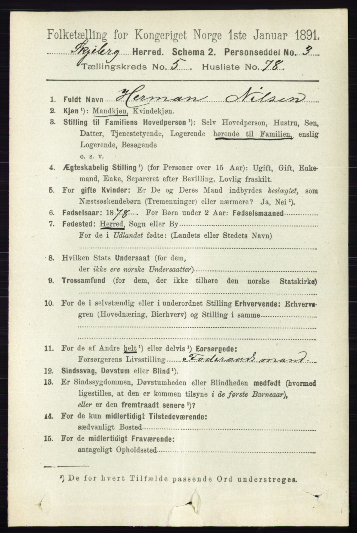 RA, 1891 census for 0115 Skjeberg, 1891, p. 2744