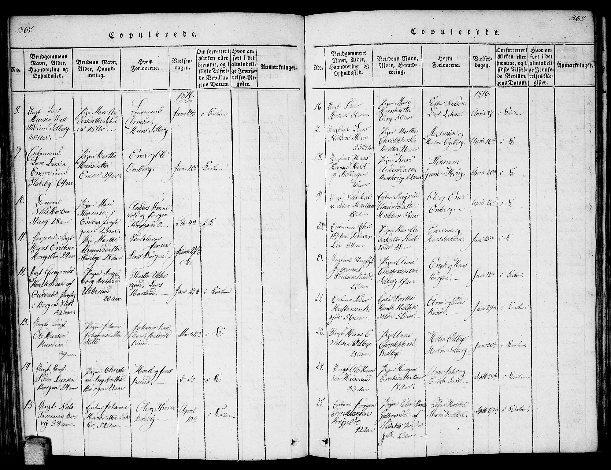 Enebakk prestekontor Kirkebøker, SAO/A-10171c/F/Fa/L0006: Parish register (official) no. I 6, 1815-1832, p. 367-368