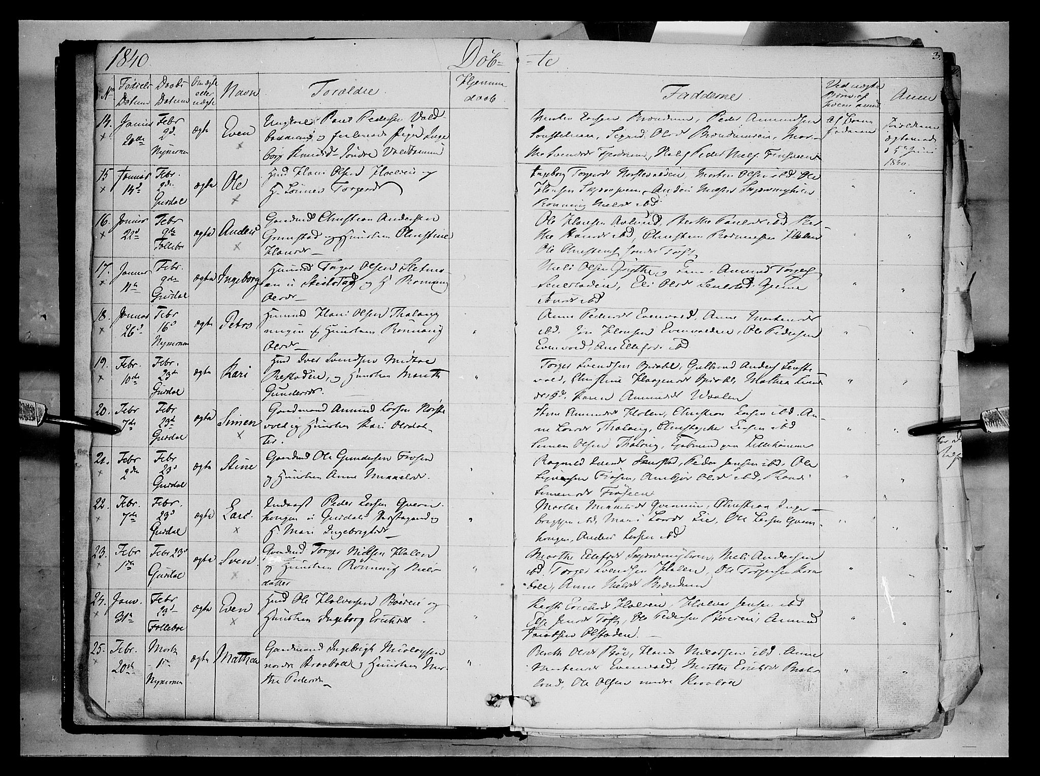 Gausdal prestekontor, SAH/PREST-090/H/Ha/Haa/L0007: Parish register (official) no. 7, 1840-1850, p. 3