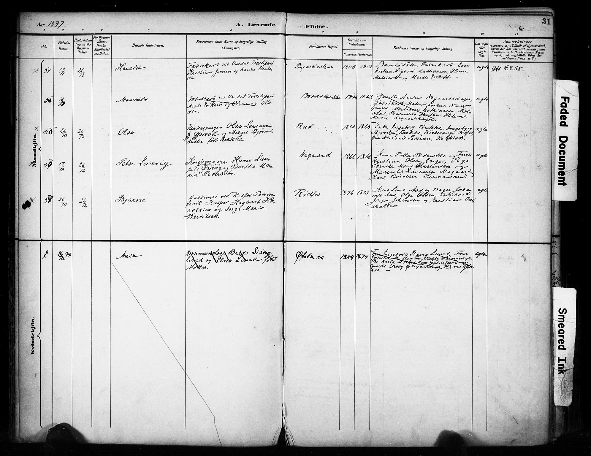 Vestre Toten prestekontor, AV/SAH-PREST-108/H/Ha/Haa/L0011: Parish register (official) no. 11, 1895-1906, p. 31