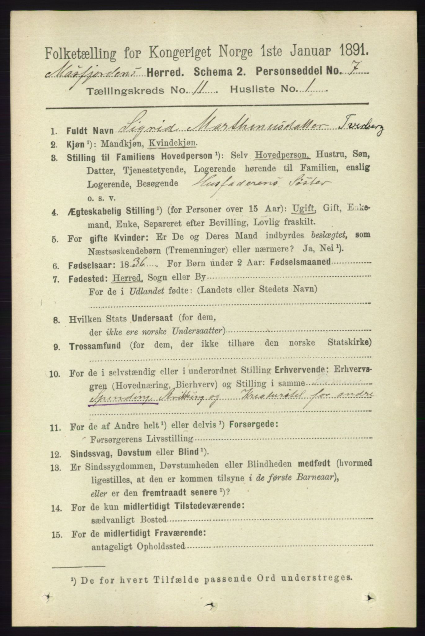 RA, 1891 census for 1266 Masfjorden, 1891, p. 2273