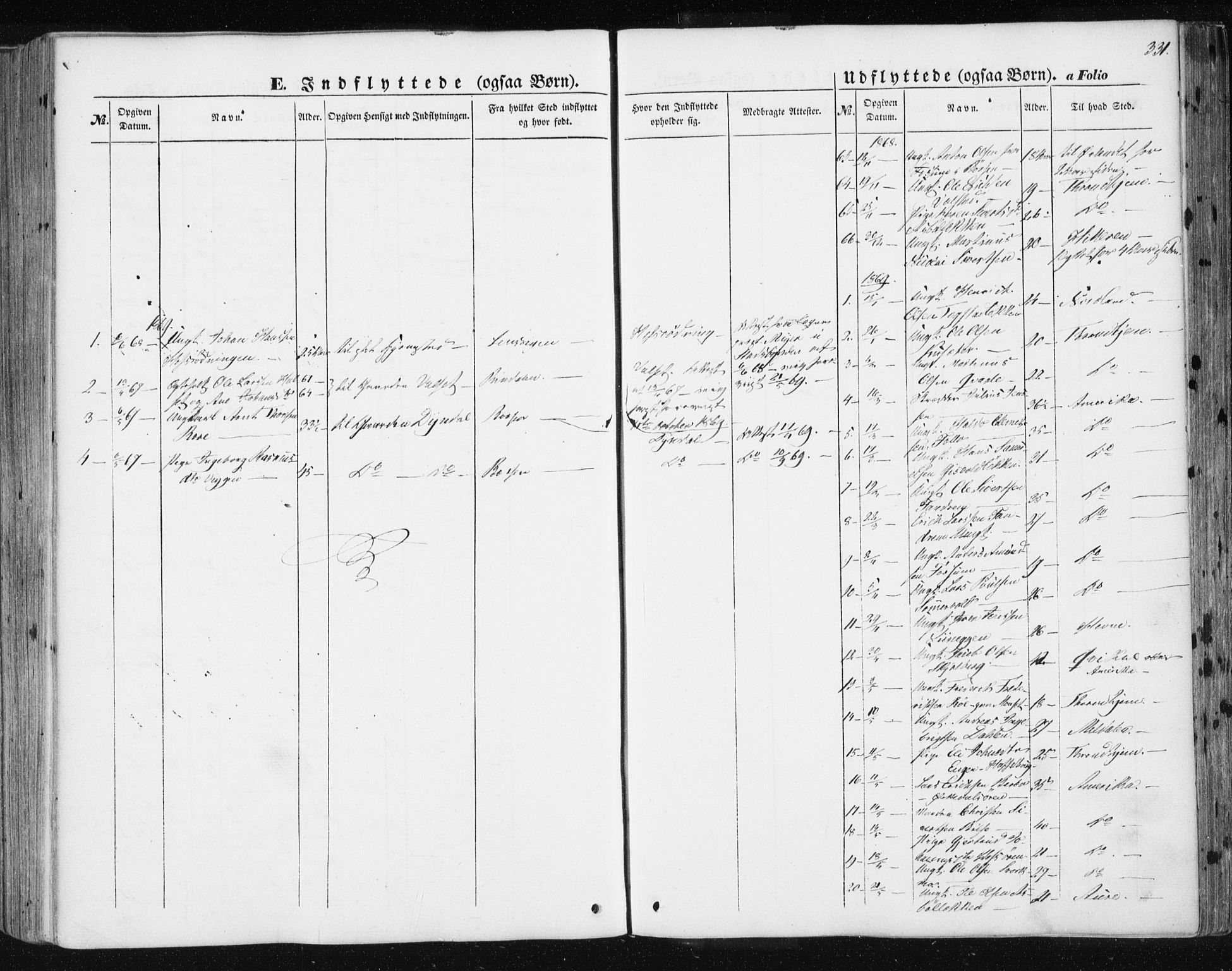 Ministerialprotokoller, klokkerbøker og fødselsregistre - Sør-Trøndelag, SAT/A-1456/668/L0806: Parish register (official) no. 668A06, 1854-1869, p. 331